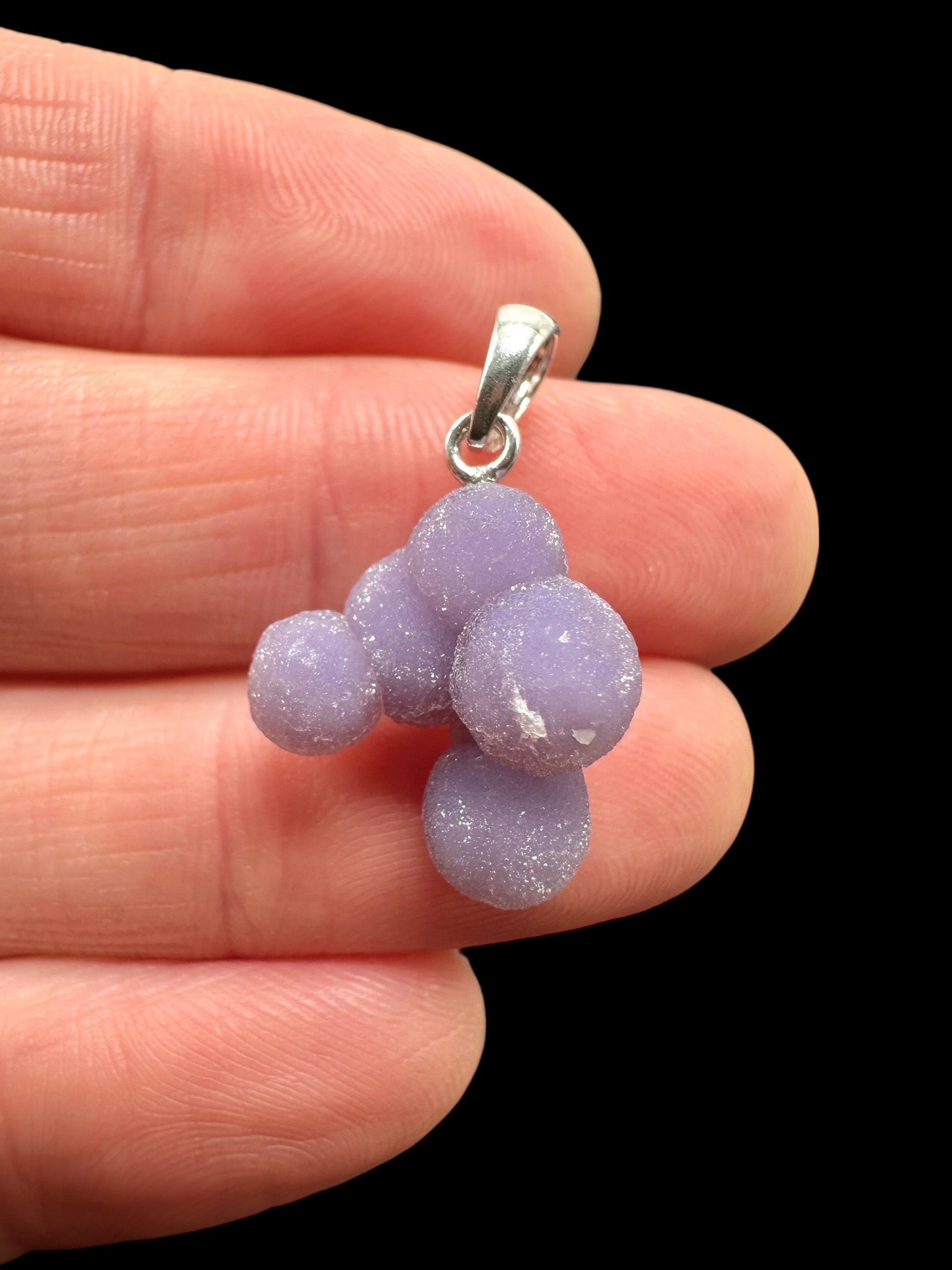 Silver grape chalcedony pendant - SP/HCH006