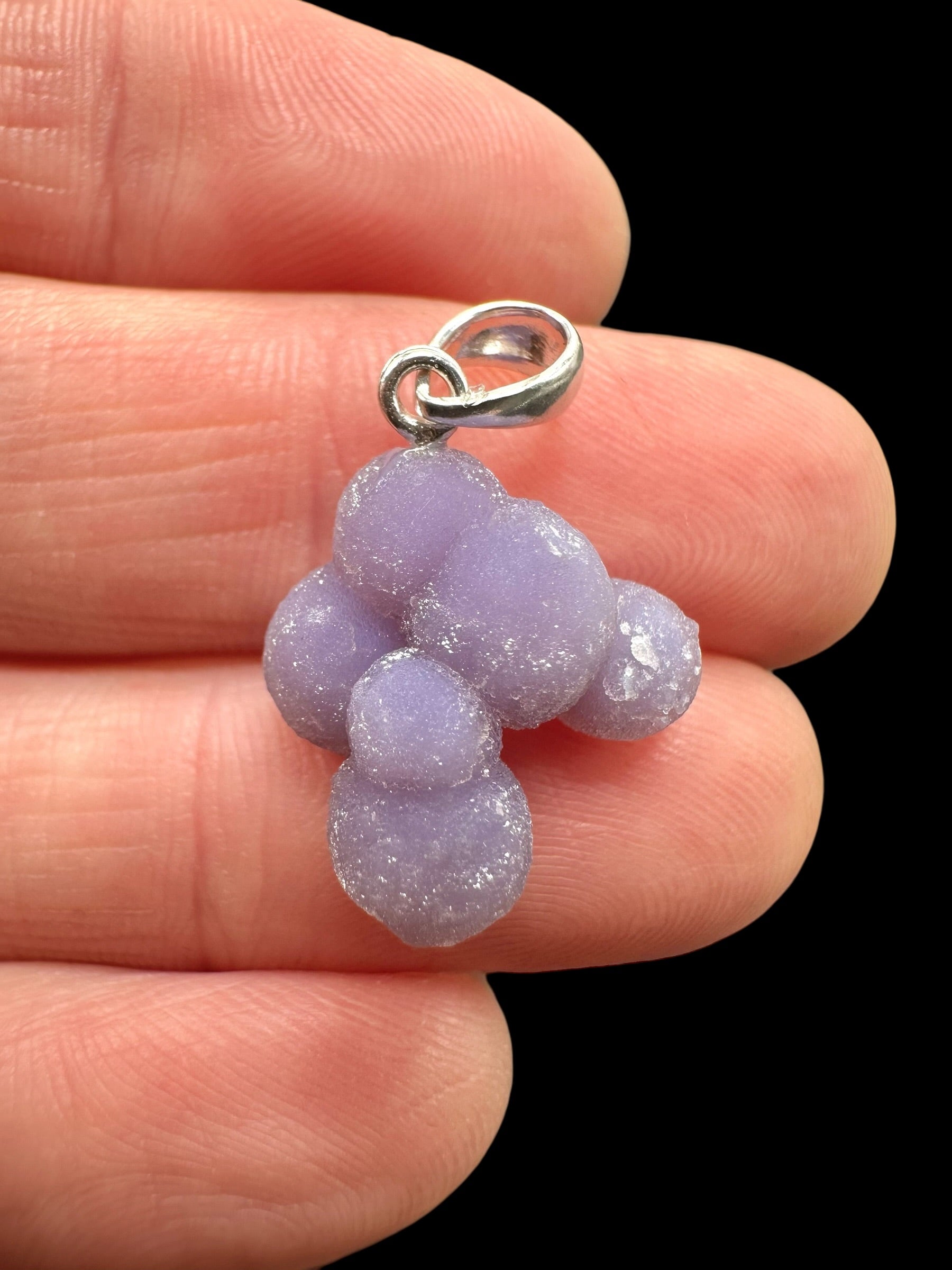 Silver grape chalcedony pendant