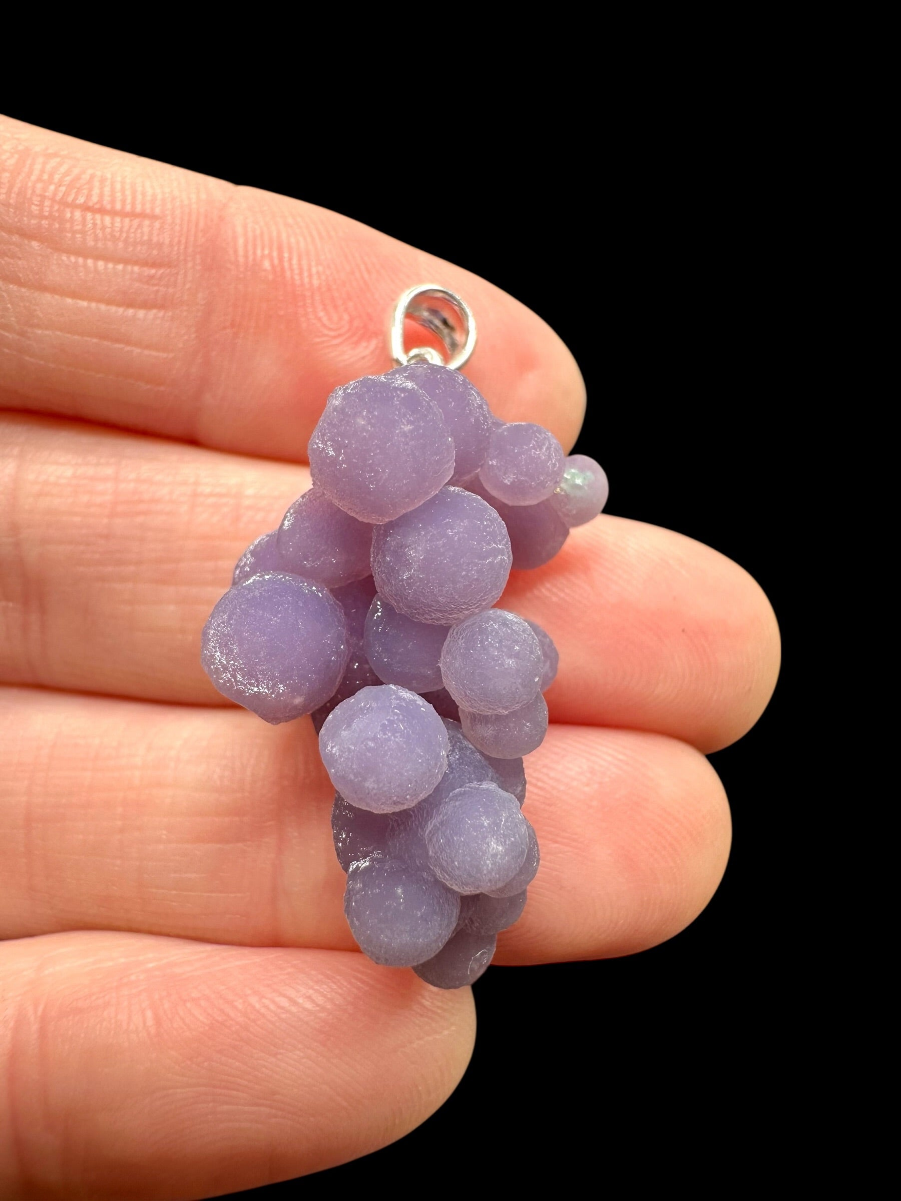 Silver grape chalcedony pendant