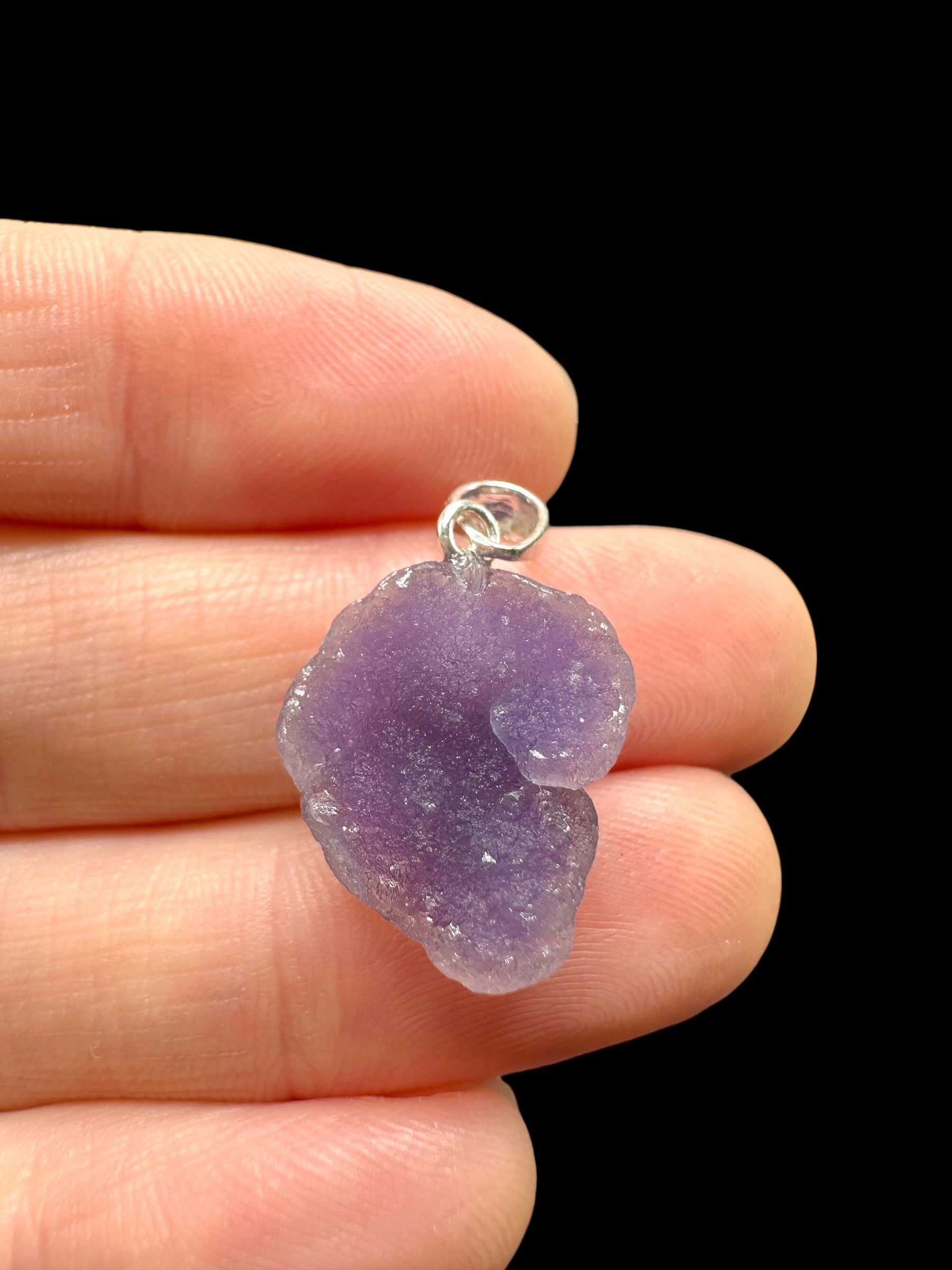 Silver grape chalcedony pendant