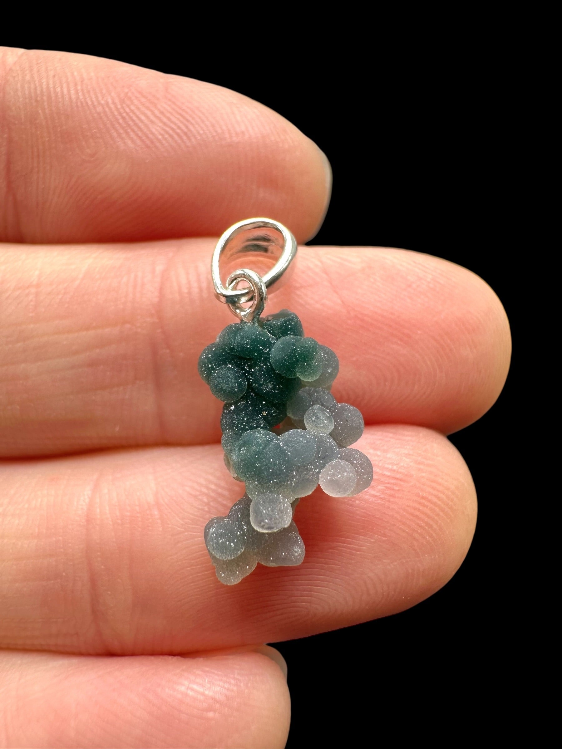 Silver grape chalcedony pendant