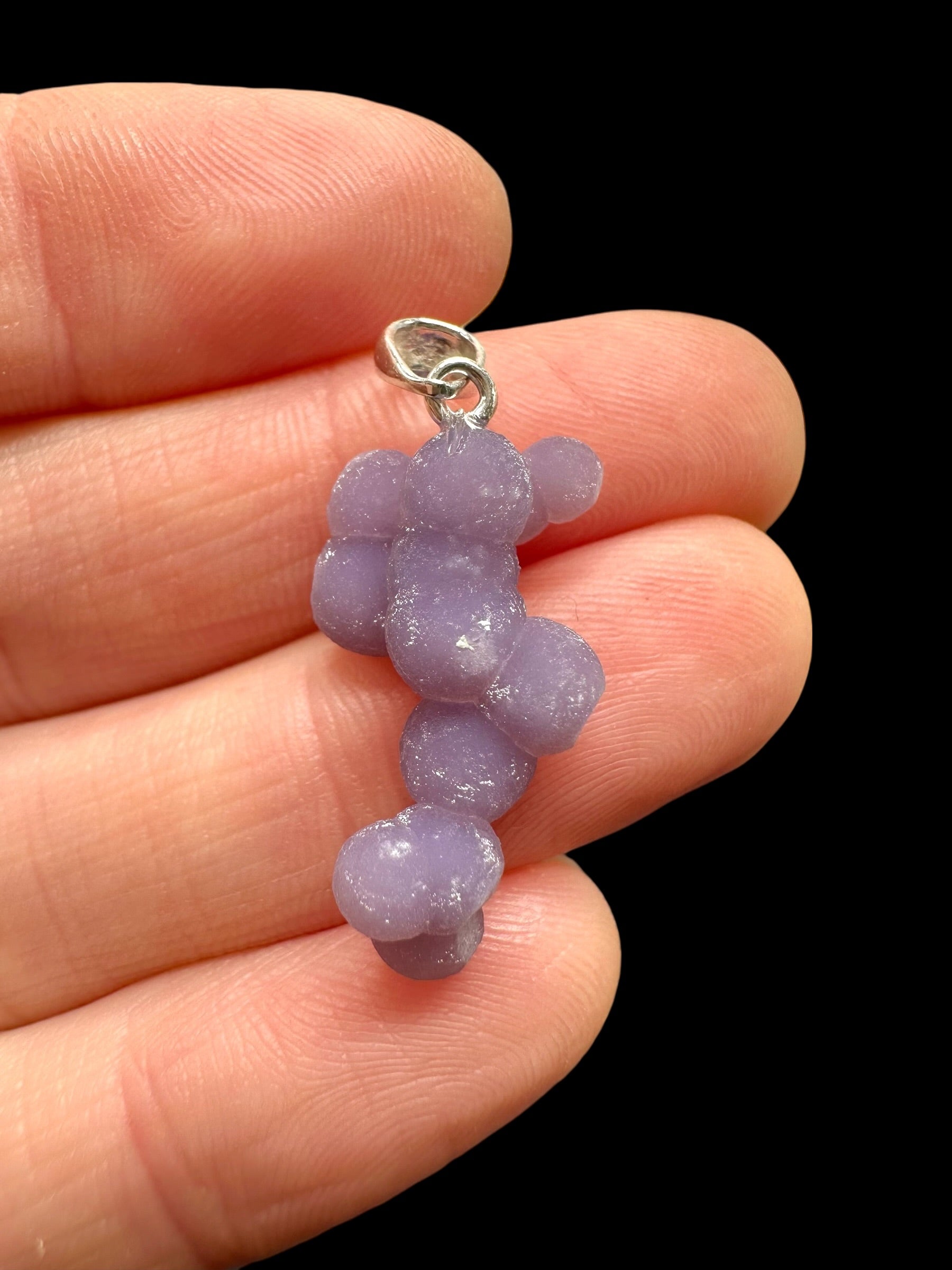 Silver grape chalcedony pendant