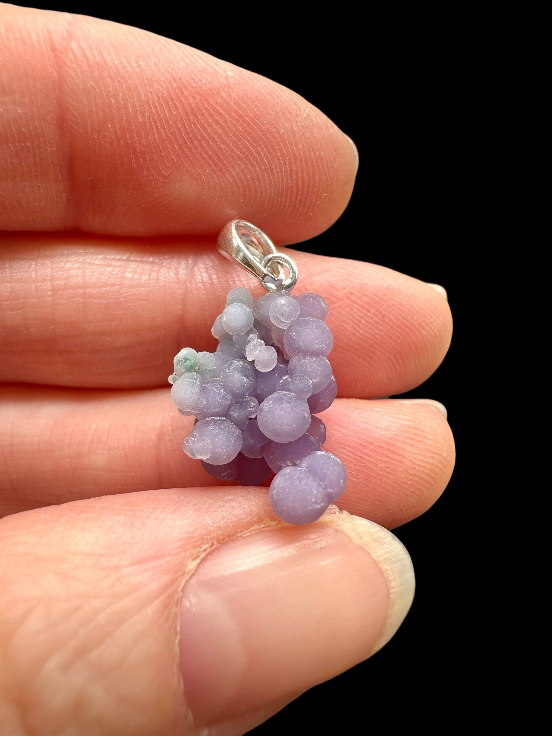 Silver grape chalcedony pendant - SP/HCH022
