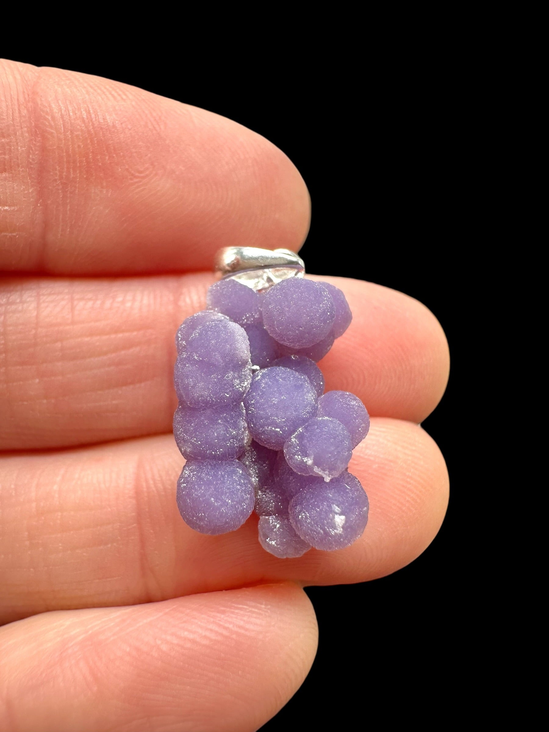 Silver grape chalcedony pendant