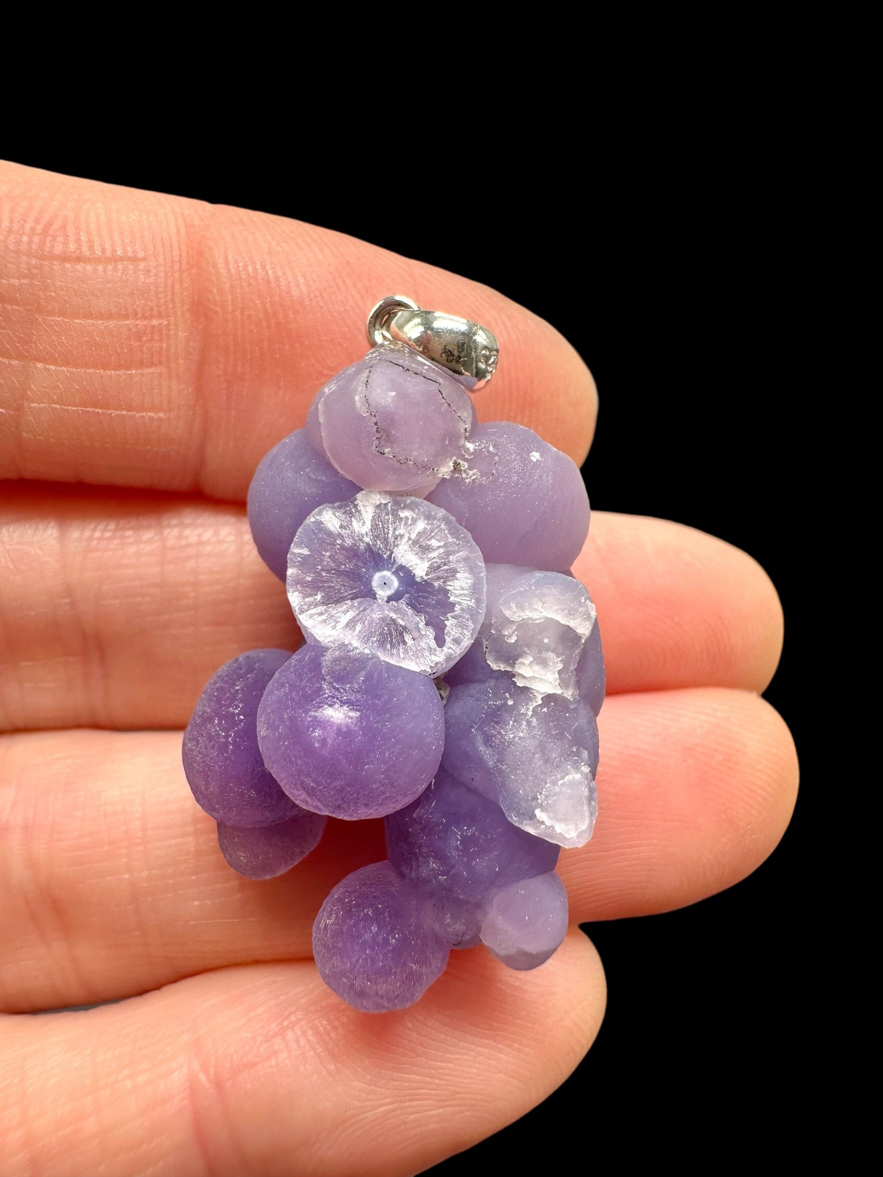 Silver grape chalcedony pendant - SP/HCH027