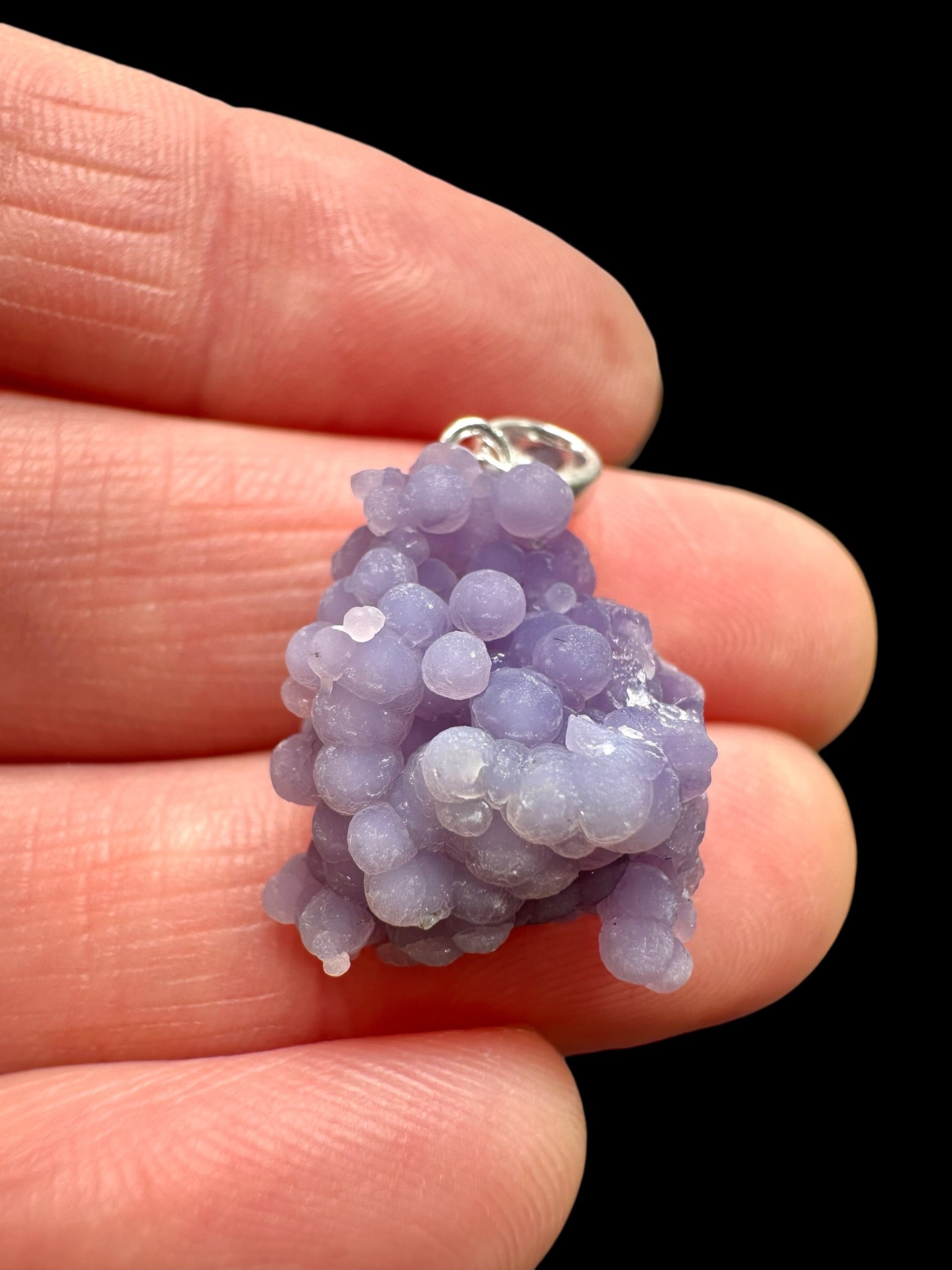 Silver grape chalcedony pendant