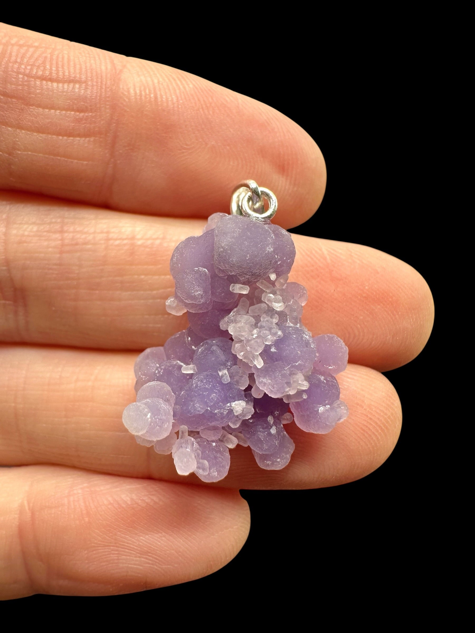 Silver grape chalcedony pendant - SP/HCH036