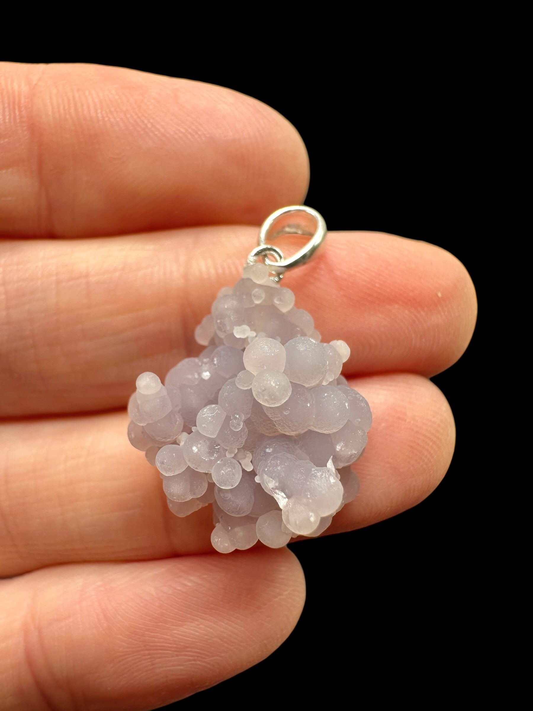 Silver grape chalcedony pendant