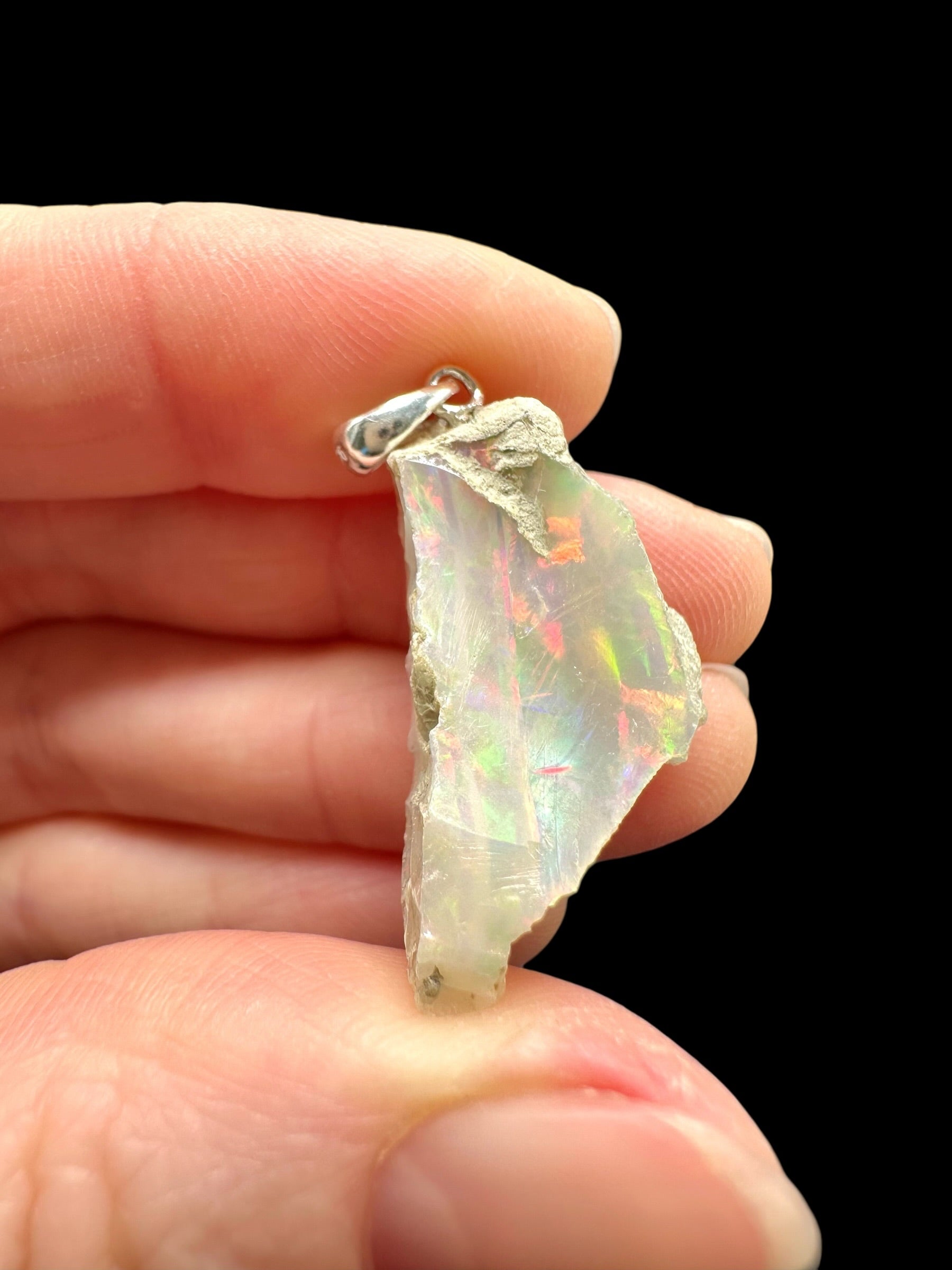 Silver precious opal pendant - SP/OP125