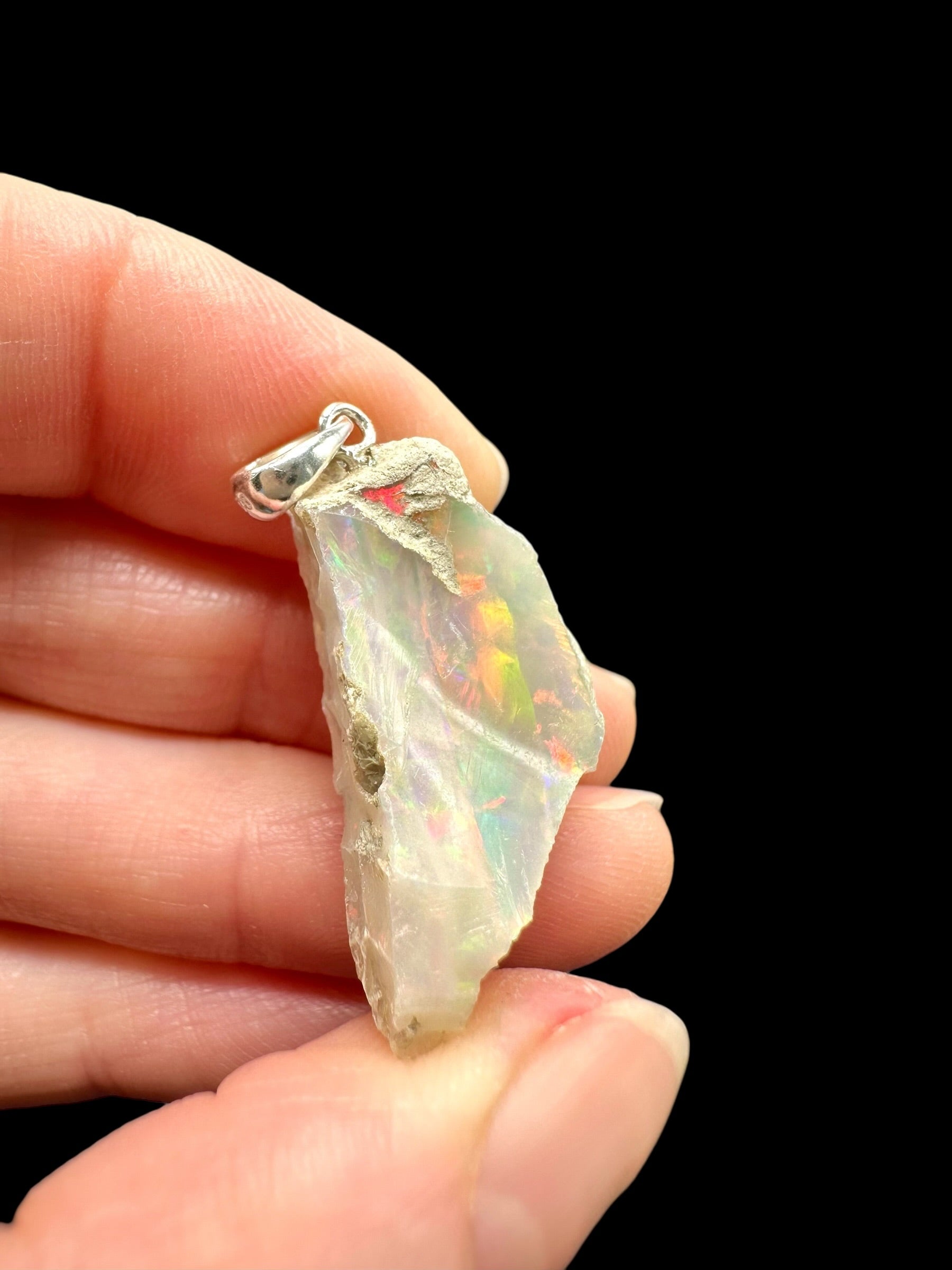 Silver precious opal pendant - SP/OP125