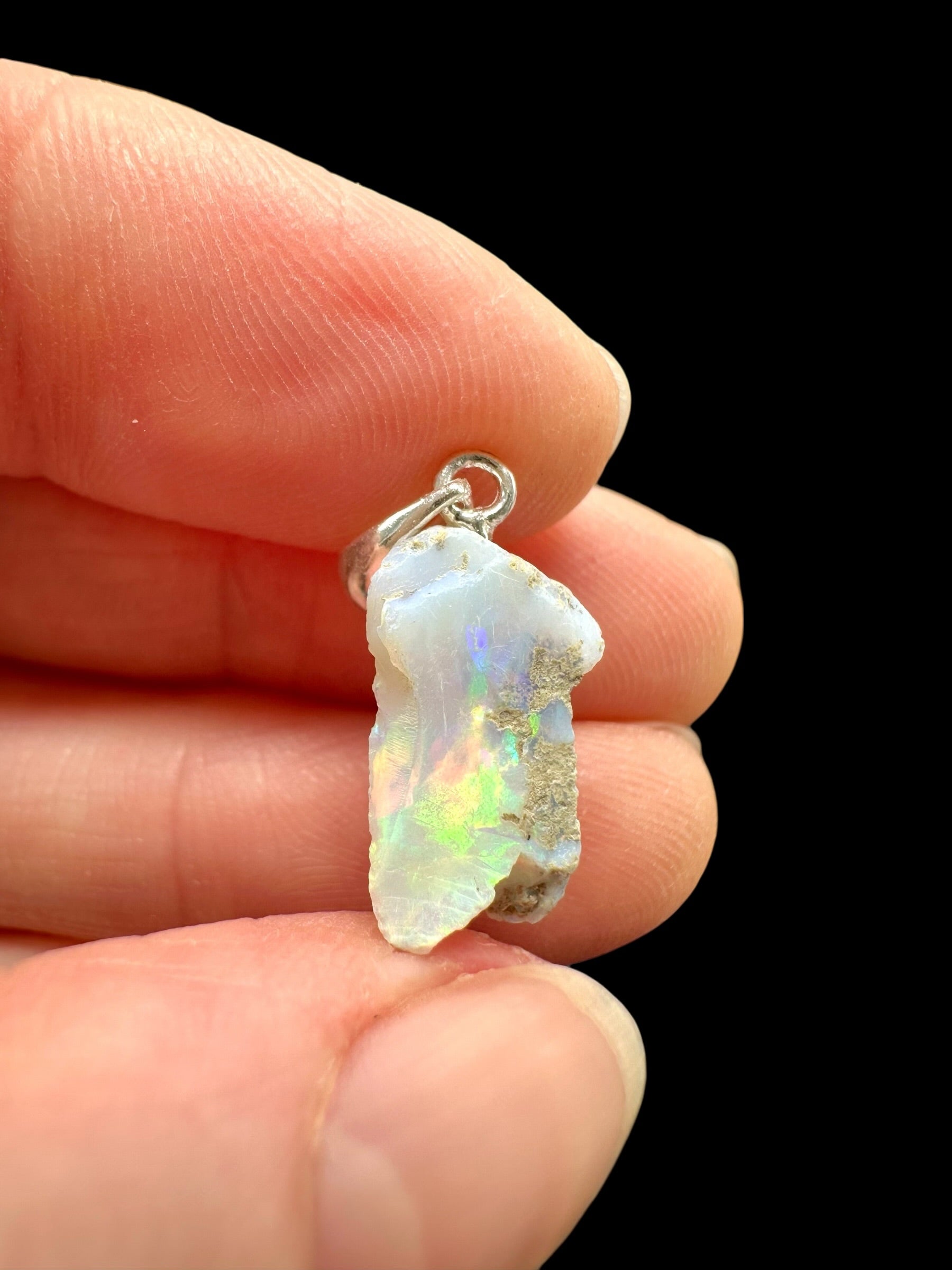 Silver precious opal pendant - SP/OP126