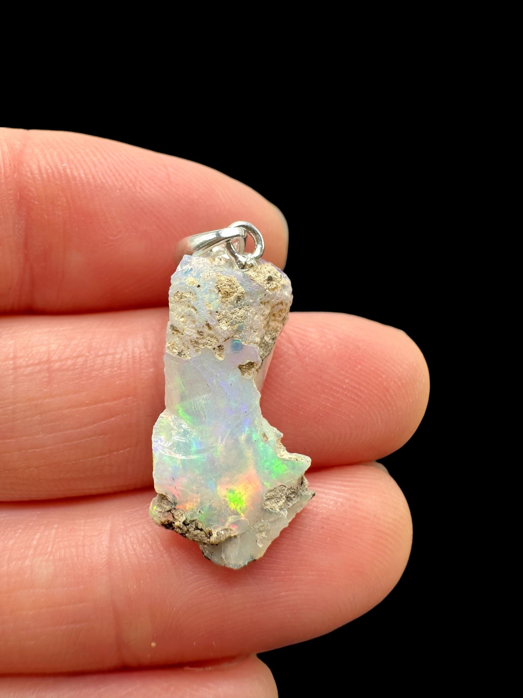Silver precious opal pendant - SP/OP129