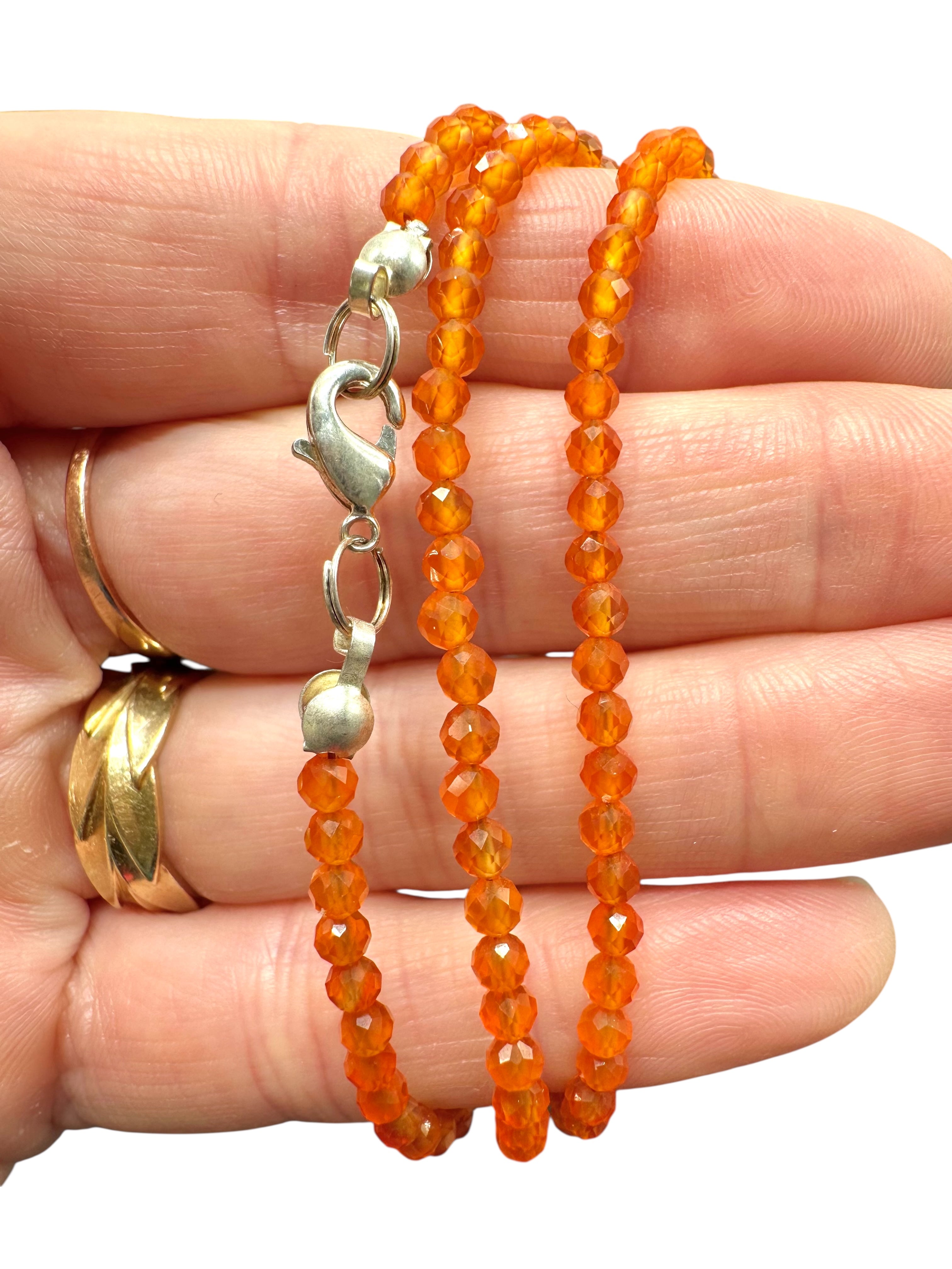Carnelian necklace 45 cm (3mm) - NAH39