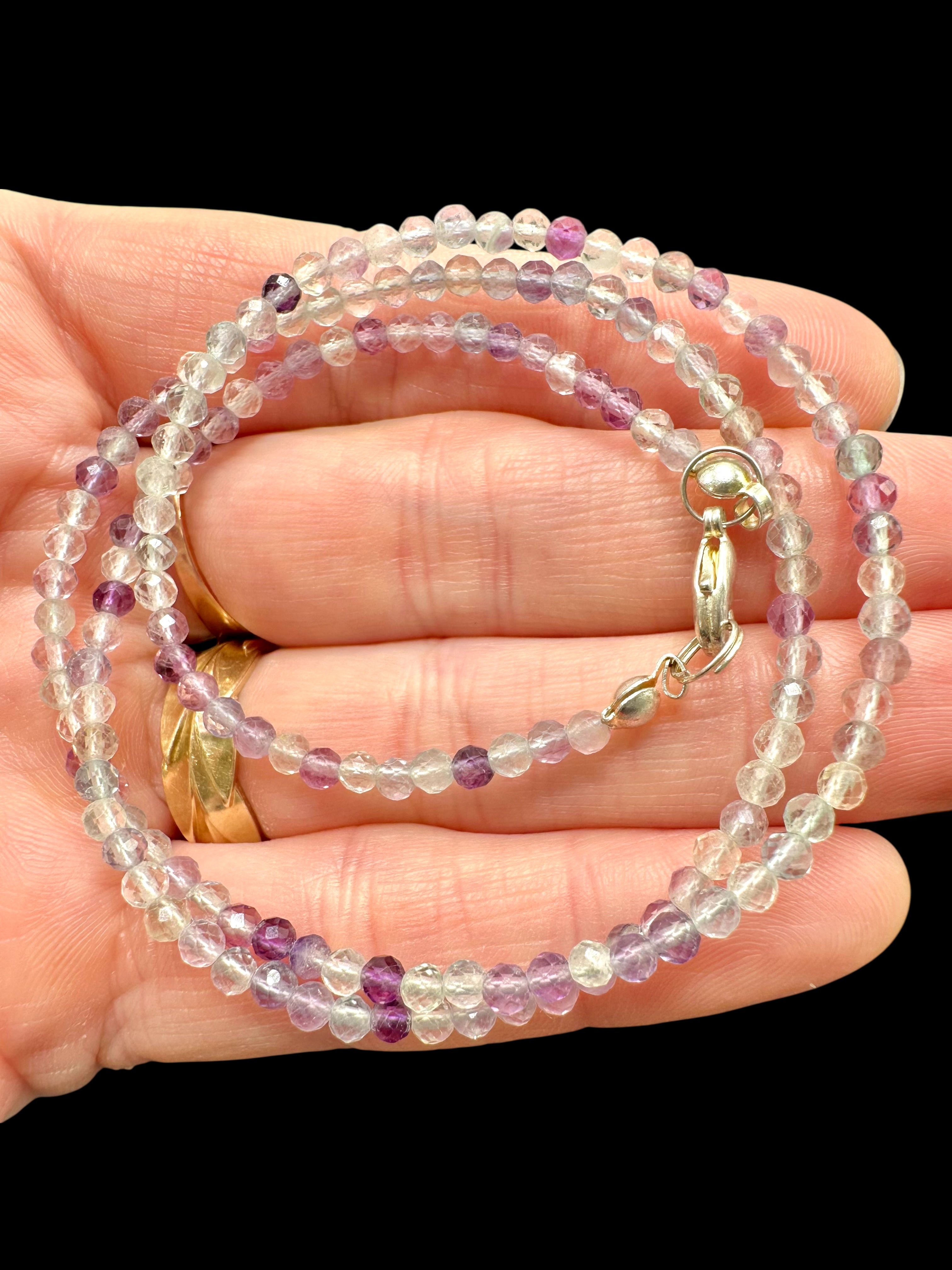 Fluorite necklace 45 cm (3mm) - NAH40