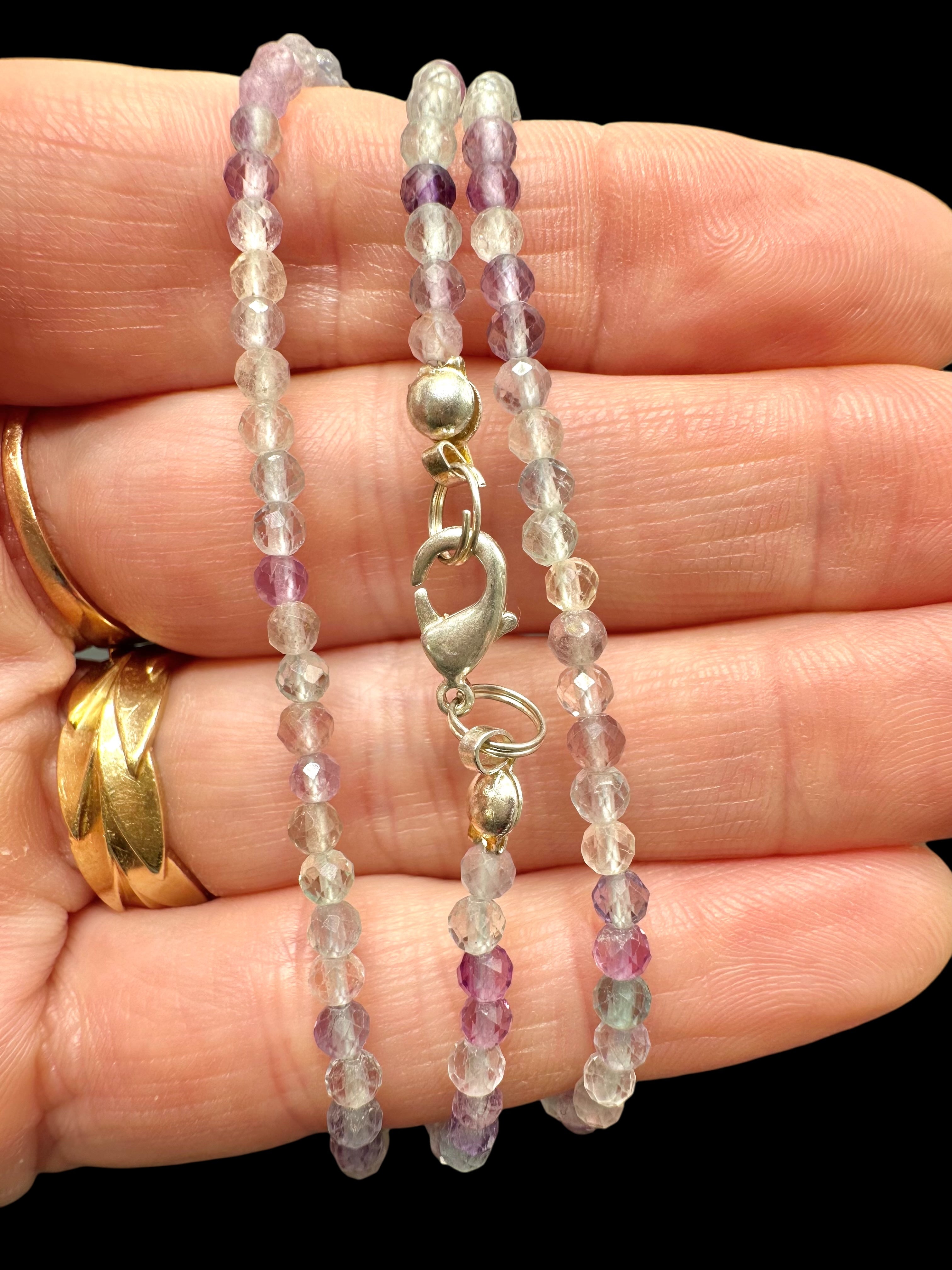 Fluorite necklace 45 cm (3mm) - NAH40