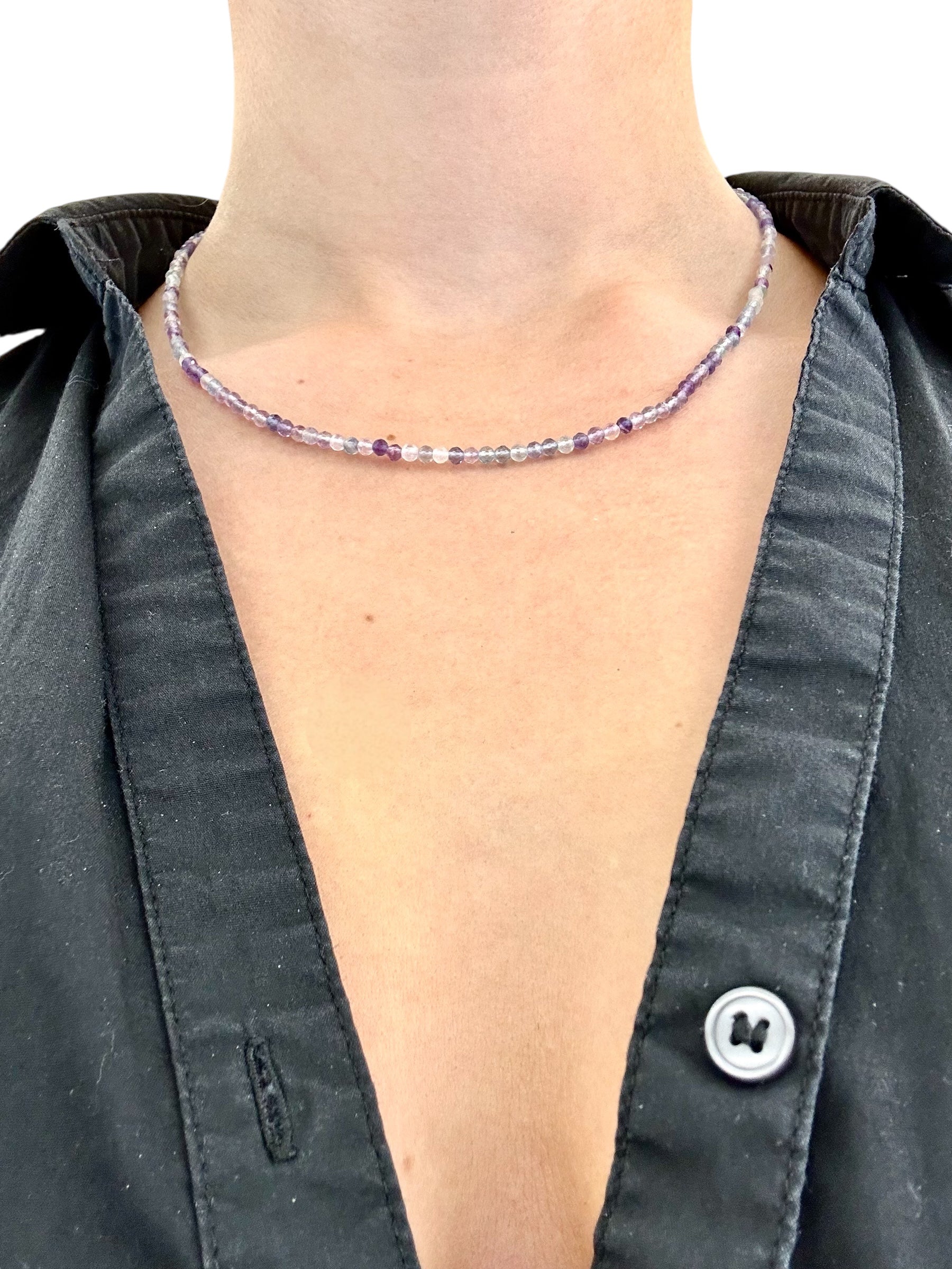 Fluorite necklace 45 cm (3mm)