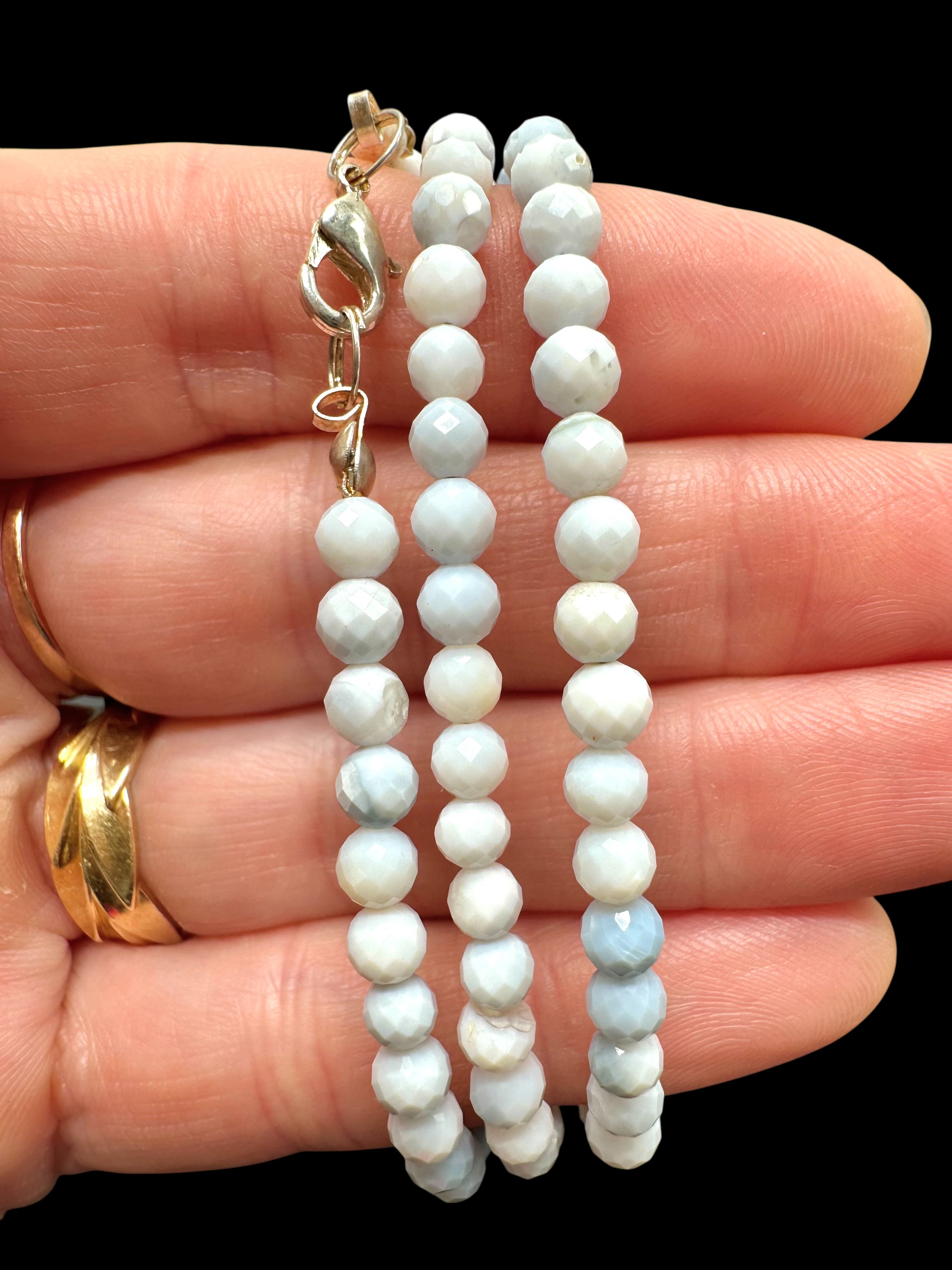 Owyhee opal necklace 45 cm (4mm) - NAH43