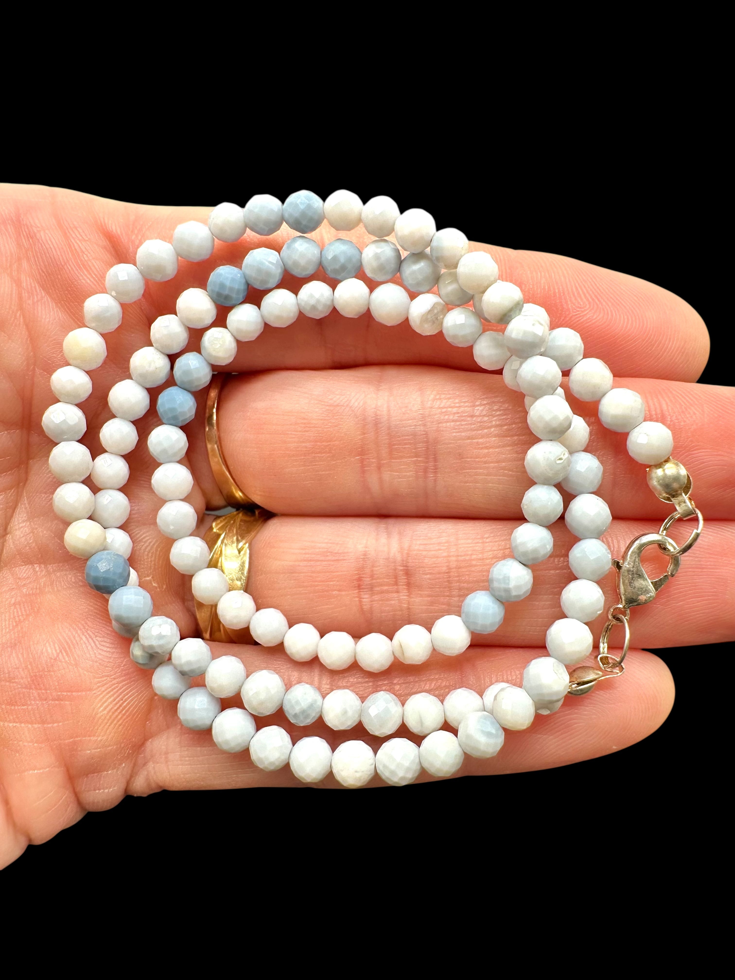 Owyhee opal necklace 45 cm (4mm) - NAH43