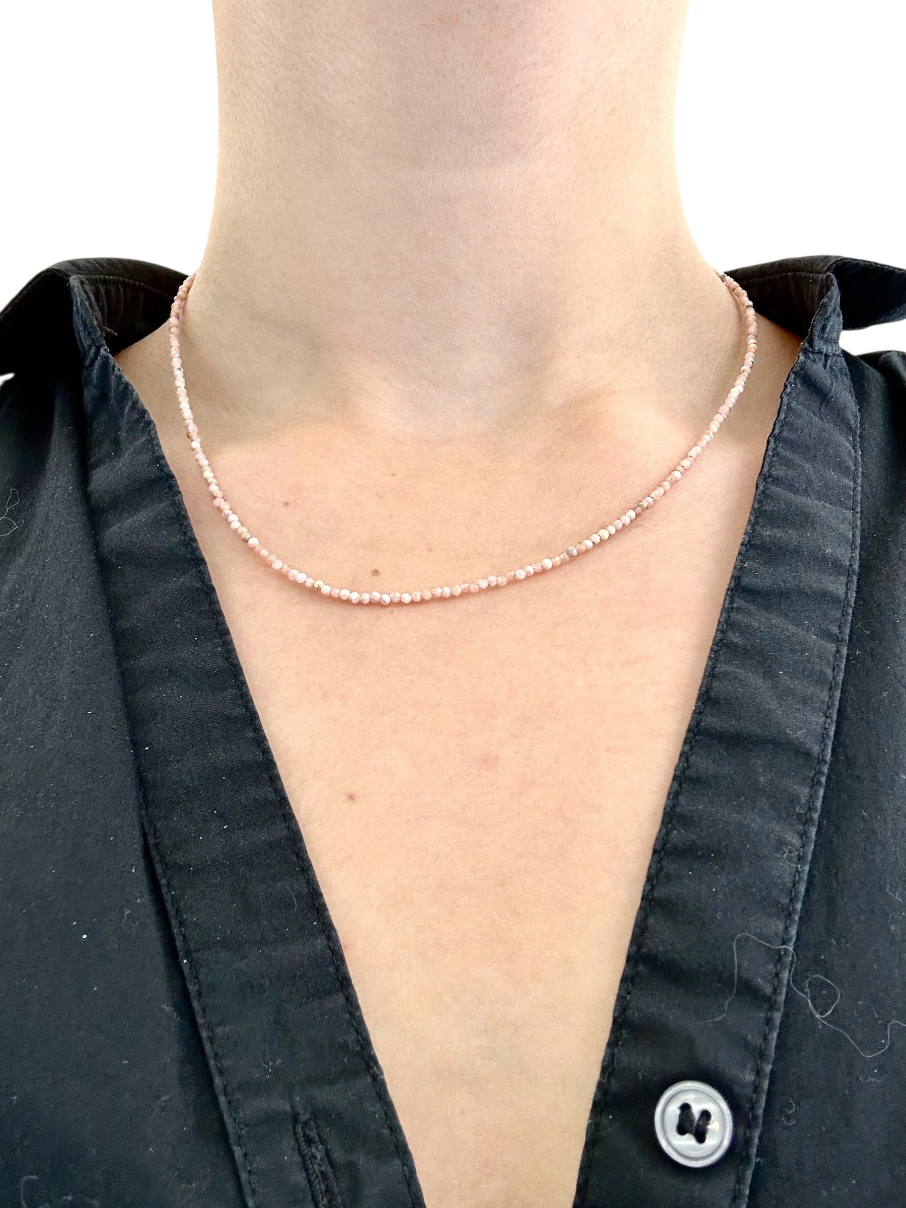 Rhodochrosite necklace 45 cm (2mm)