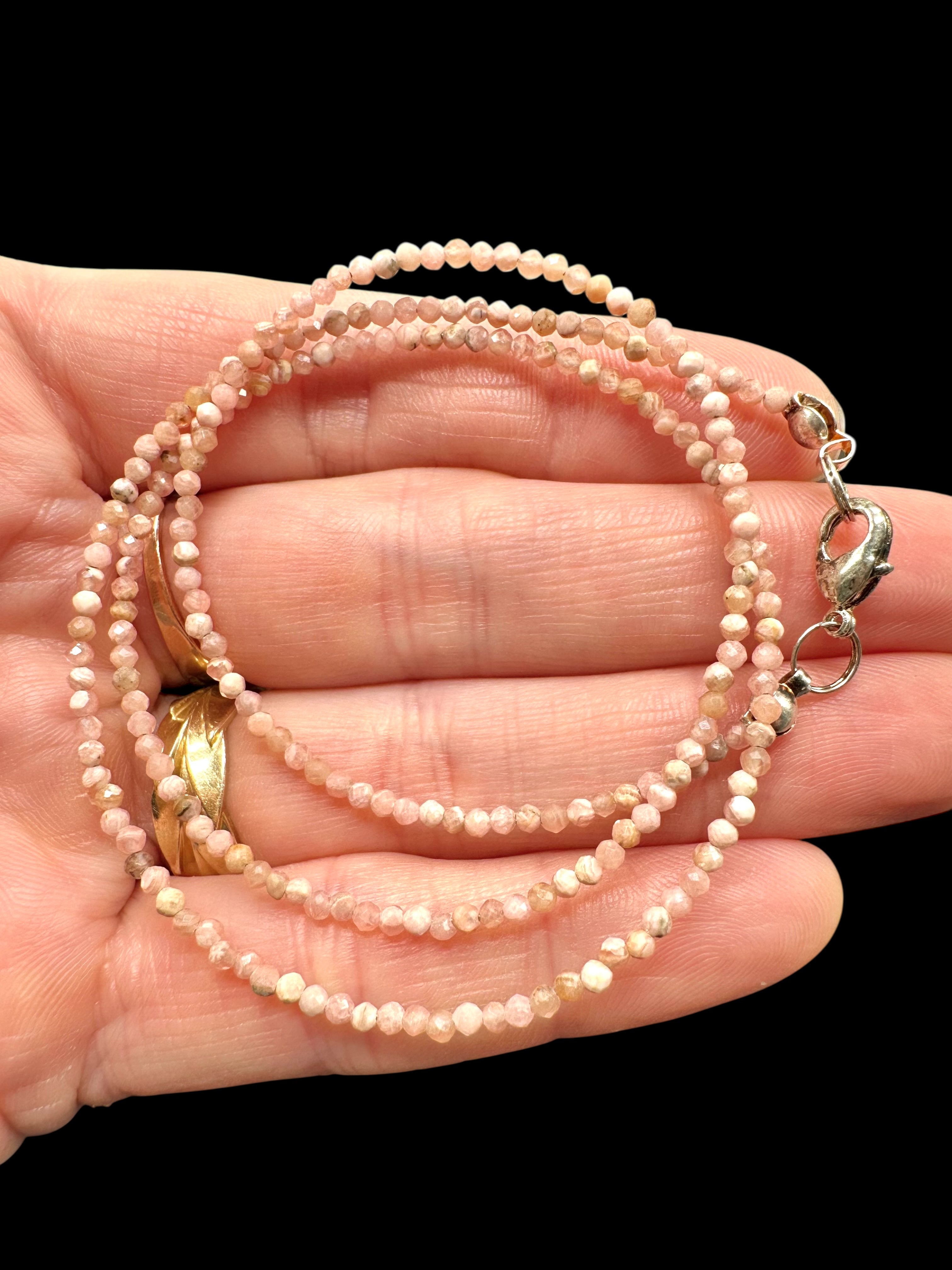 Rhodochrosite necklace 45 cm (2mm) - NAH46