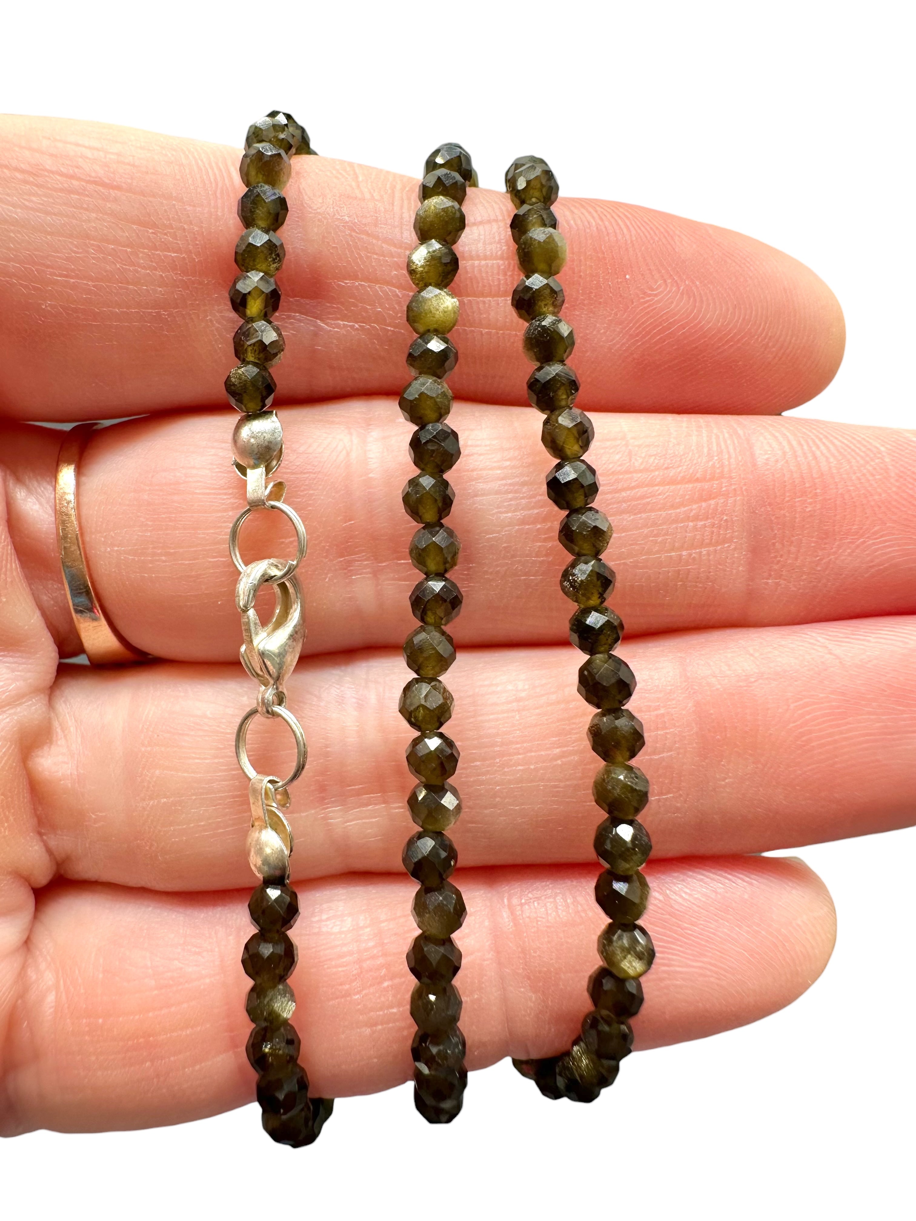 Obsidian necklace 45 cm (3mm) - NAH53