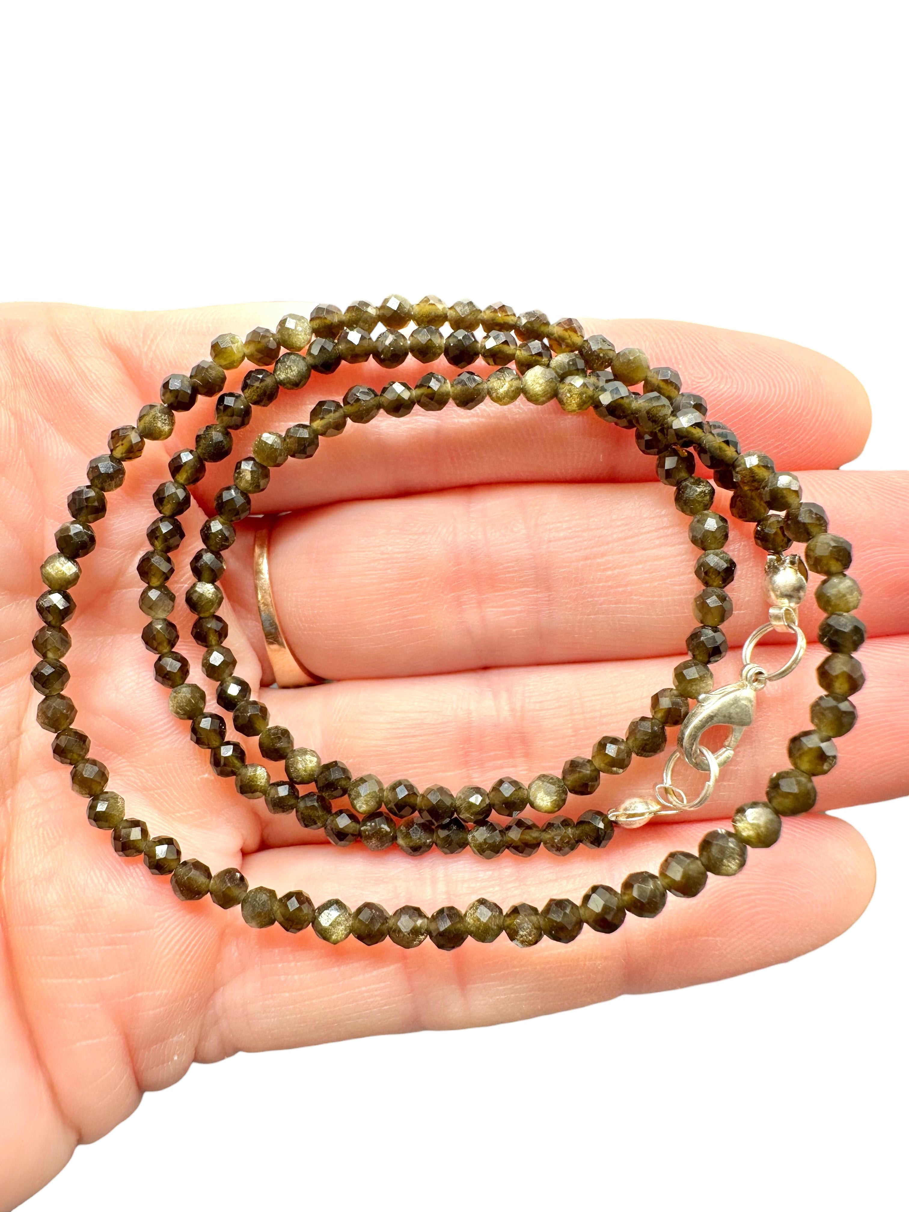 Obsidian necklace 45 cm (3mm) - NAH53