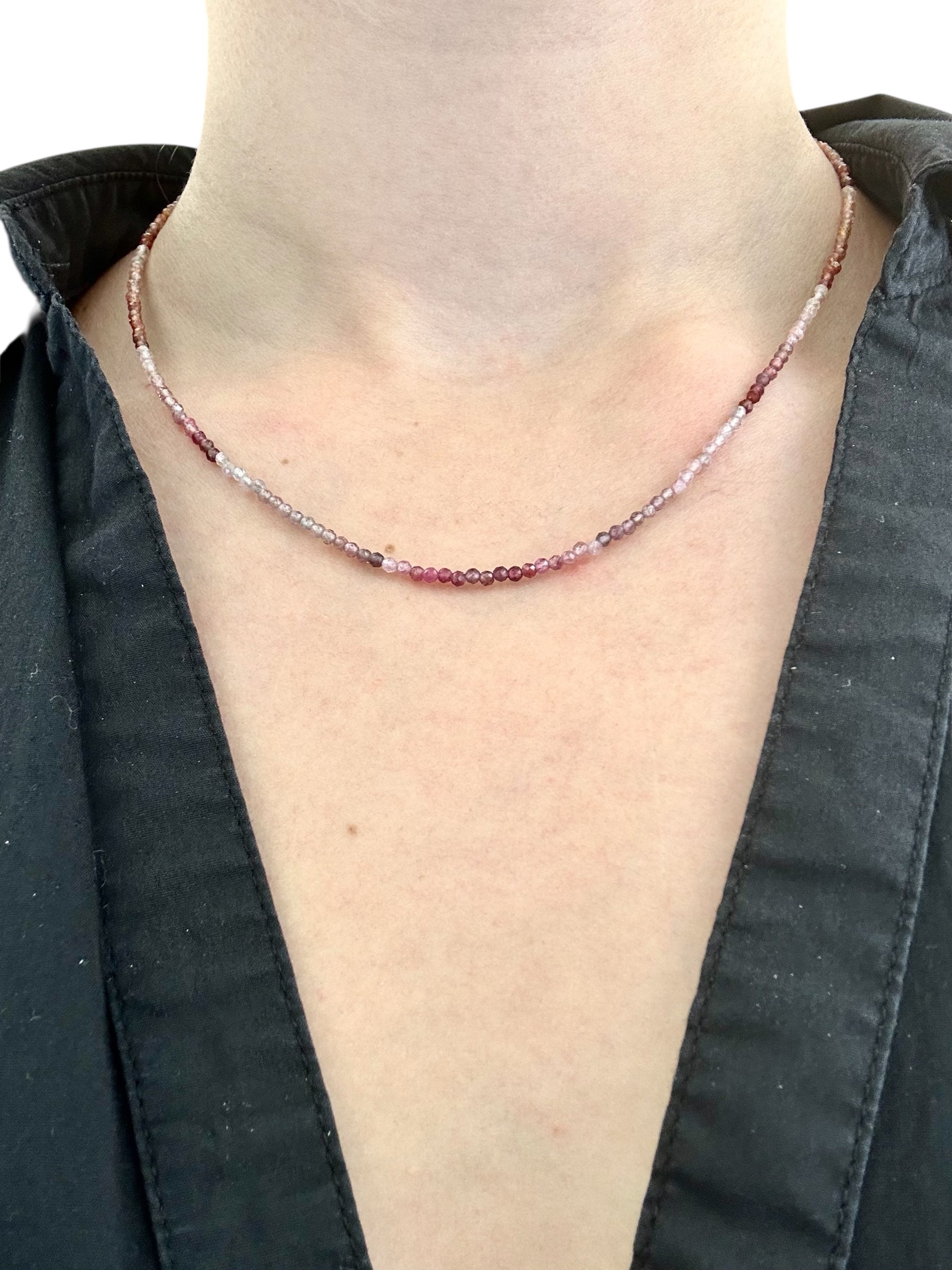 Multicolor spinel necklace 45 cm (2mm)