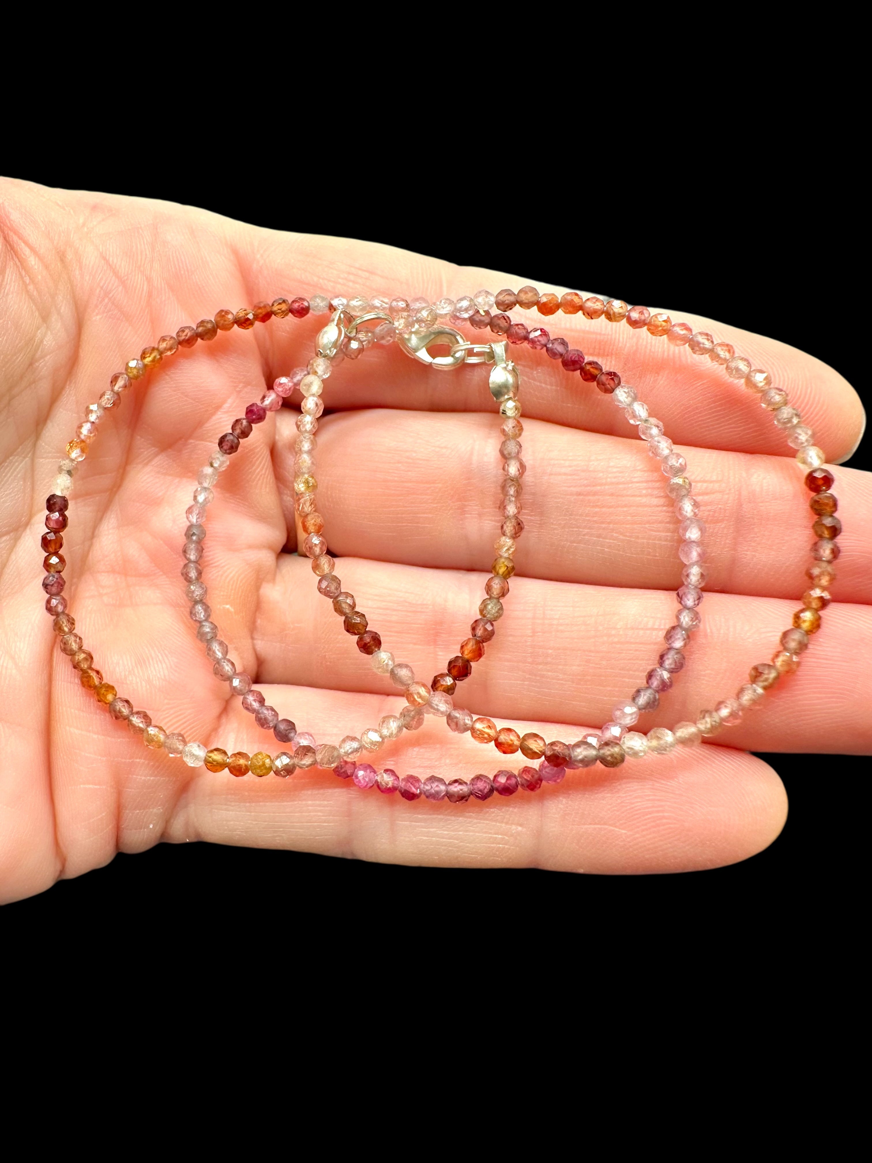 Multicolor spinel necklace 45 cm (2mm) - NAH54