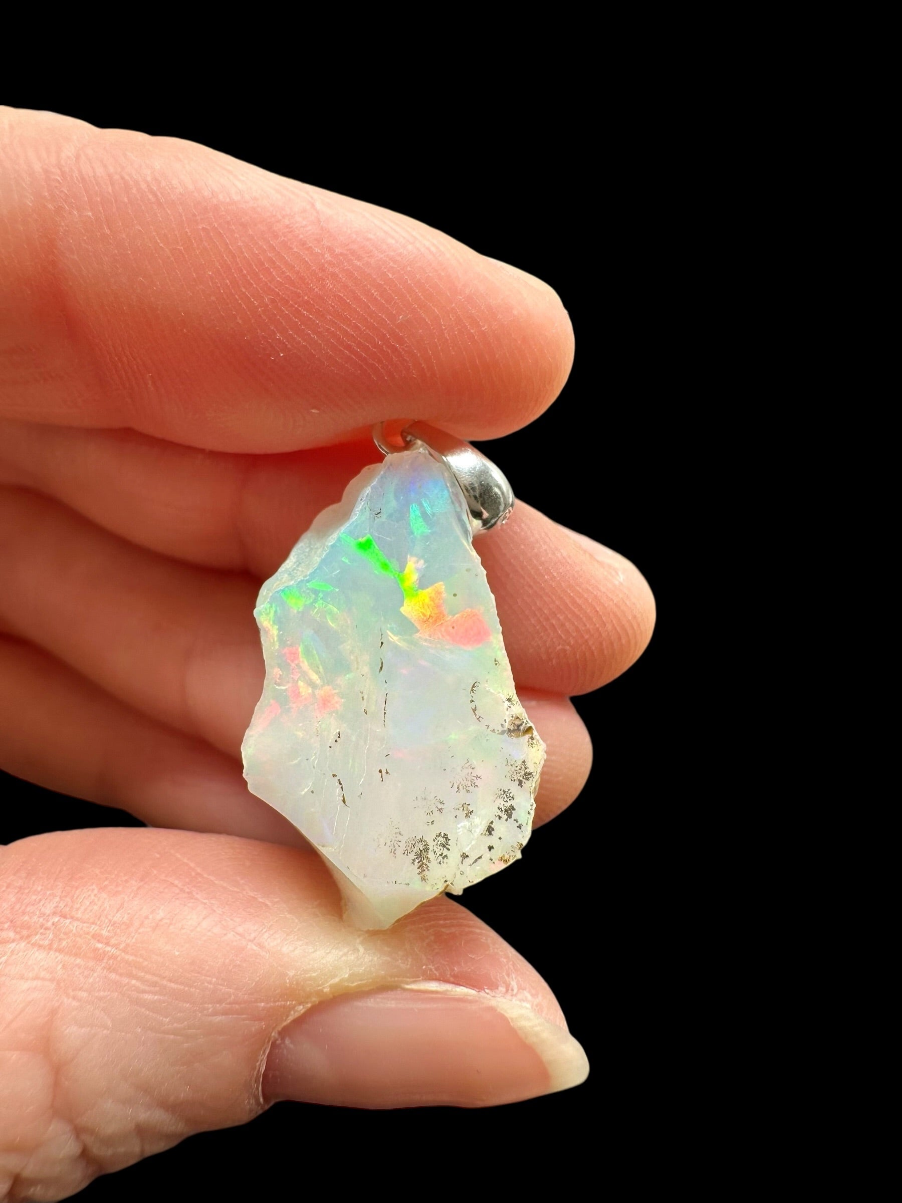 Silver precious opal pendant - SP/OP139