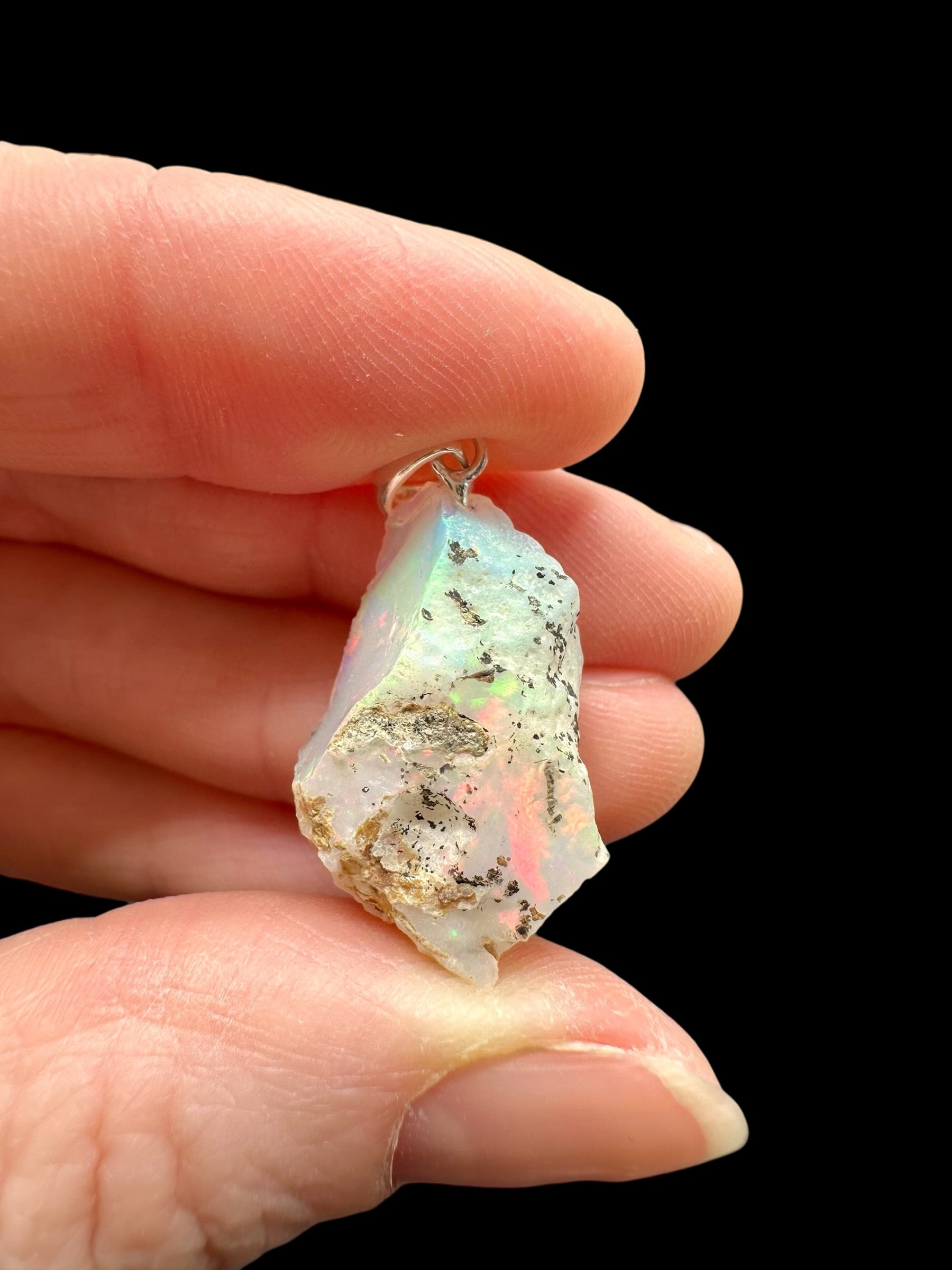 Silver precious opal pendant - SP/OP139
