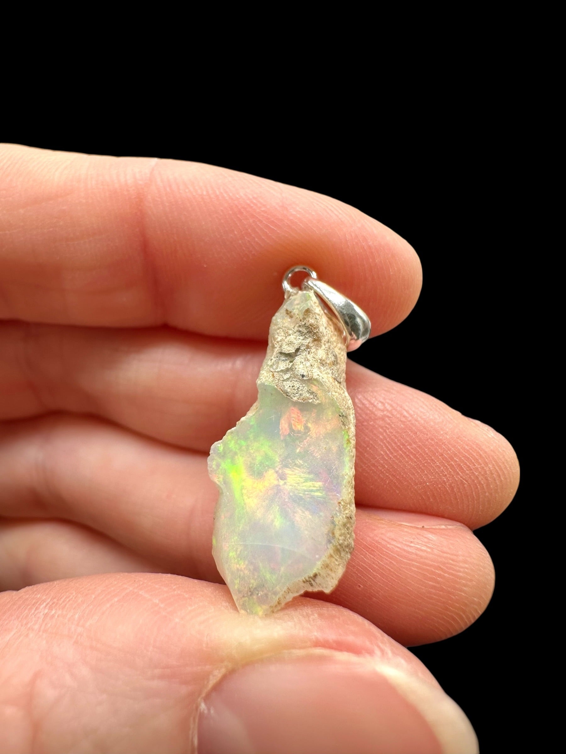 Silver precious opal pendant - SP/OP141