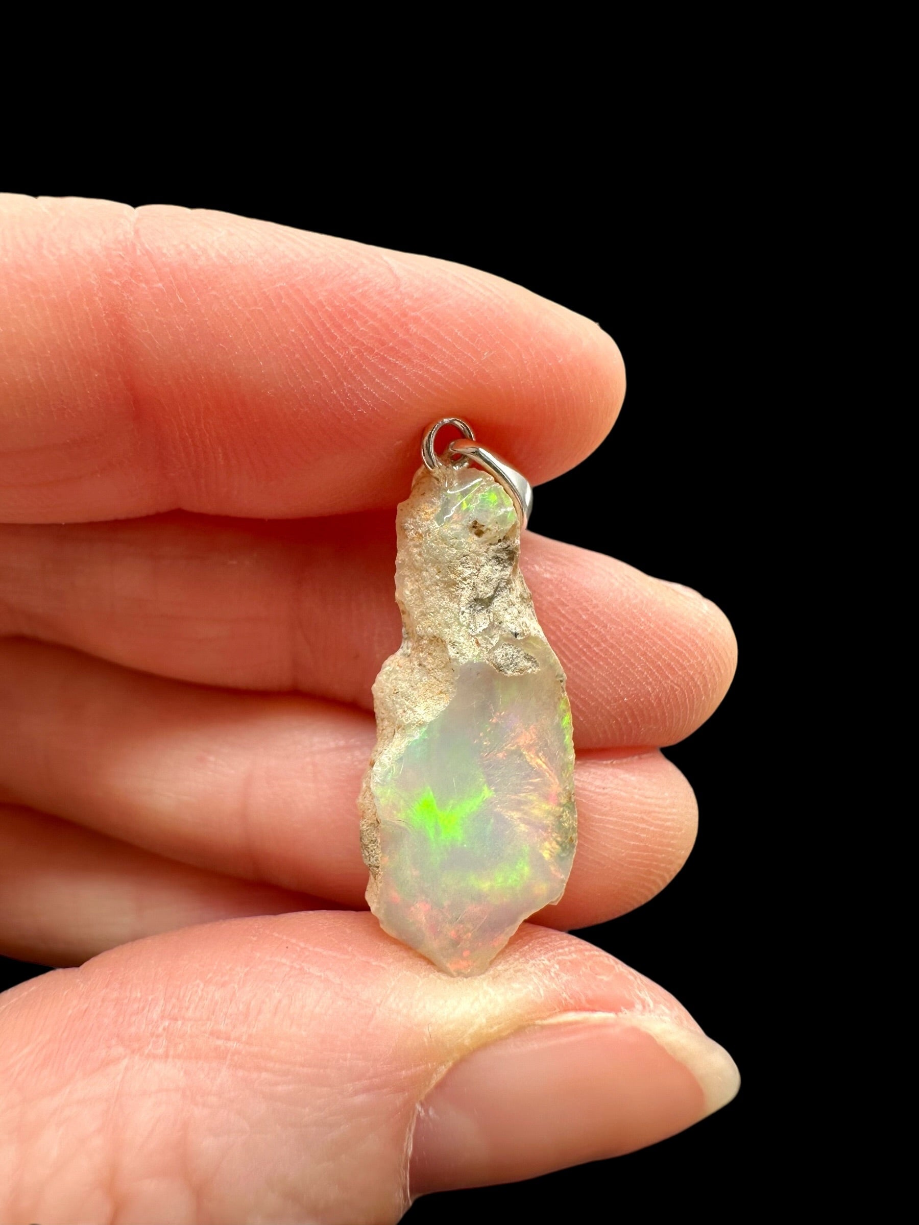 Silver precious opal pendant - SP/OP141