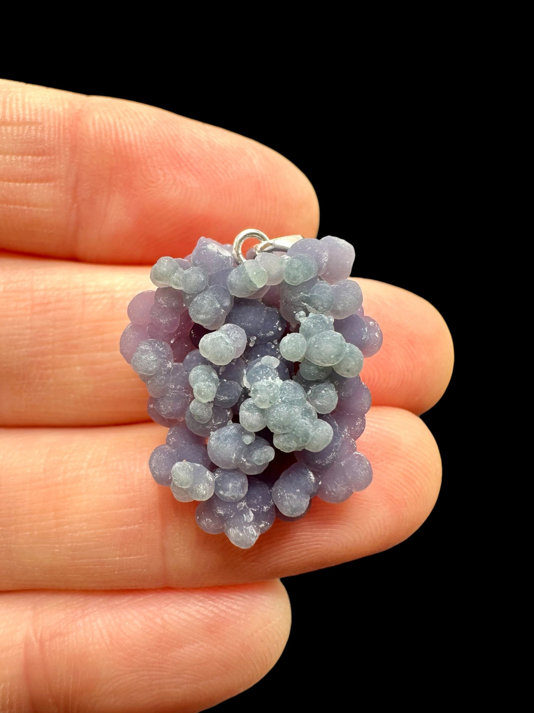 Silver grape chalcedony pendant - SP/HCH041