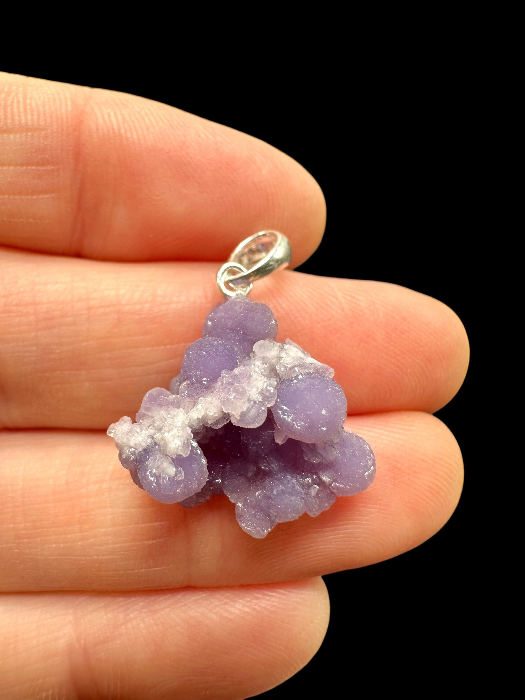Silver grape chalcedony pendant - SP/HCH043