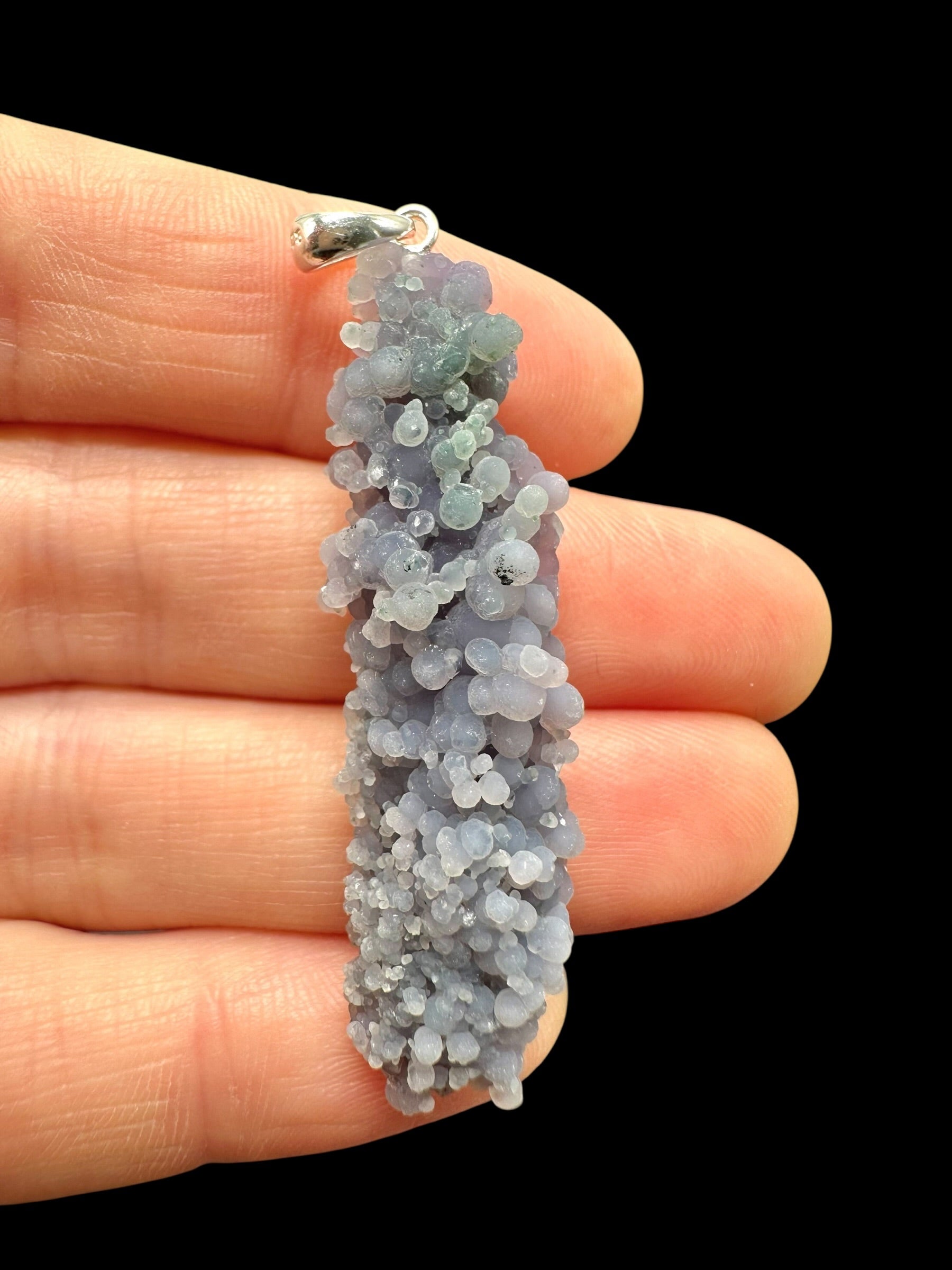 Silver grape chalcedony pendant