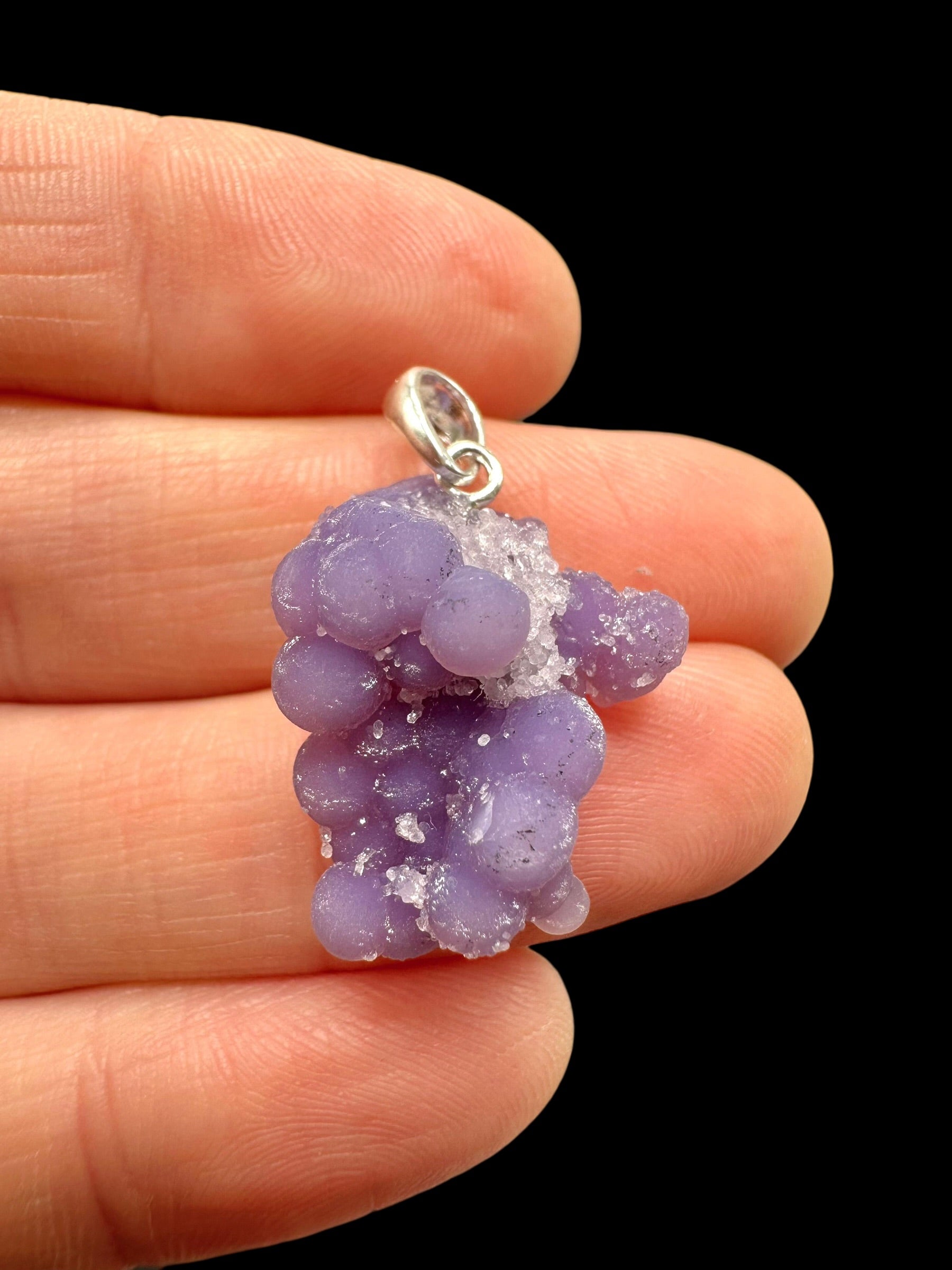 Silver grape chalcedony pendant - SP/HCH047