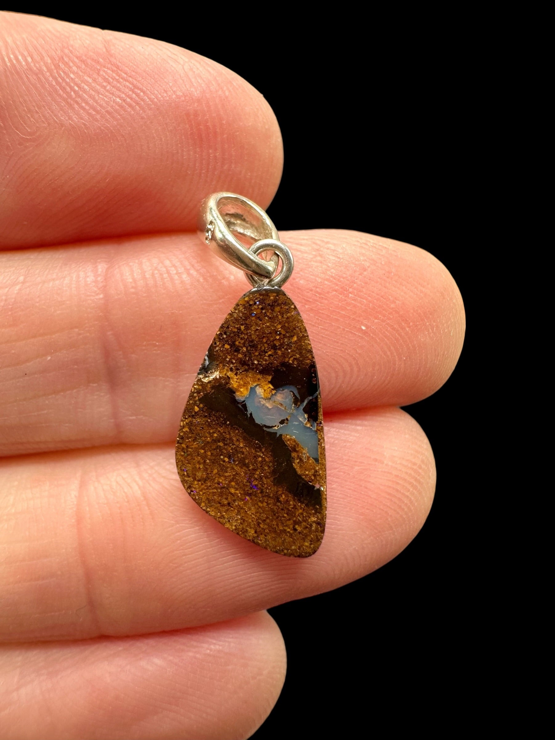 Silver pendant from Australian boulder opal - SP/AB20