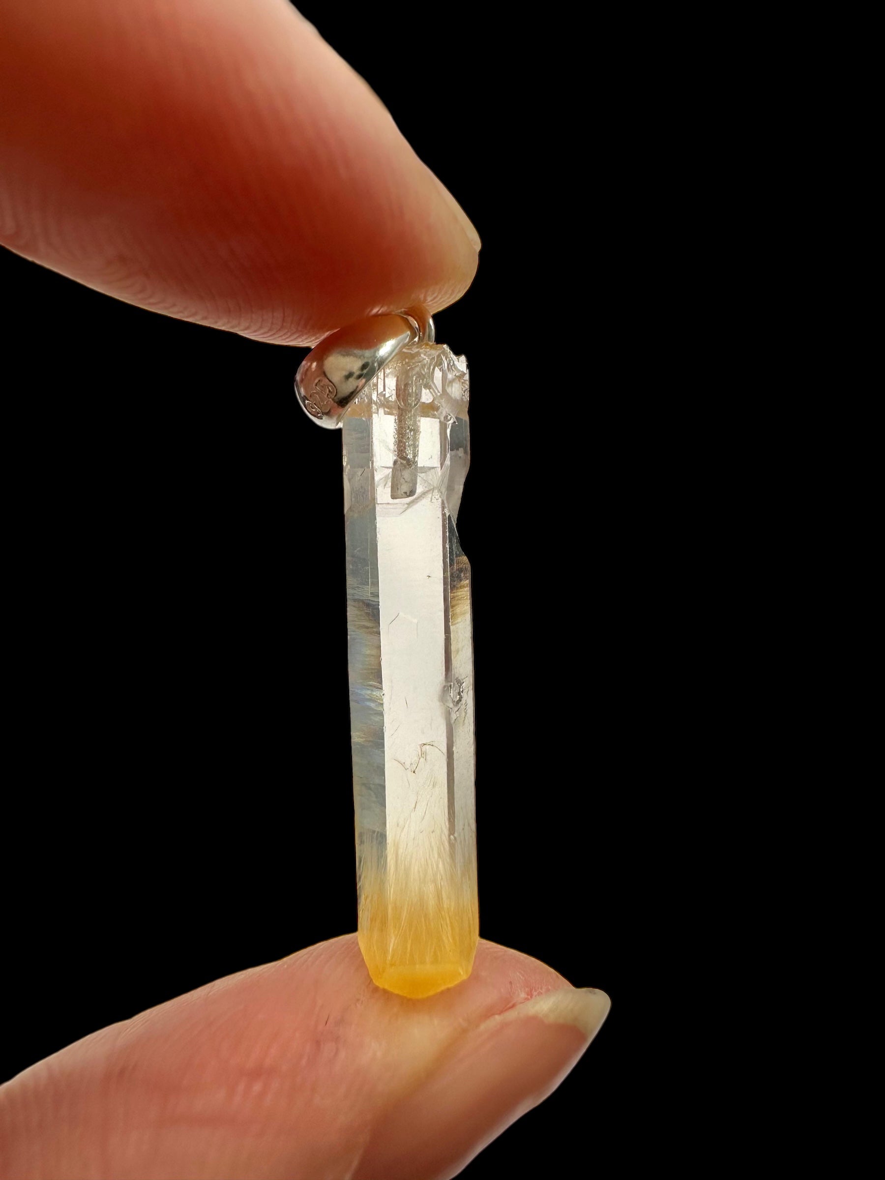 Silver mango crystal pendant – Colombia - SP/MN01