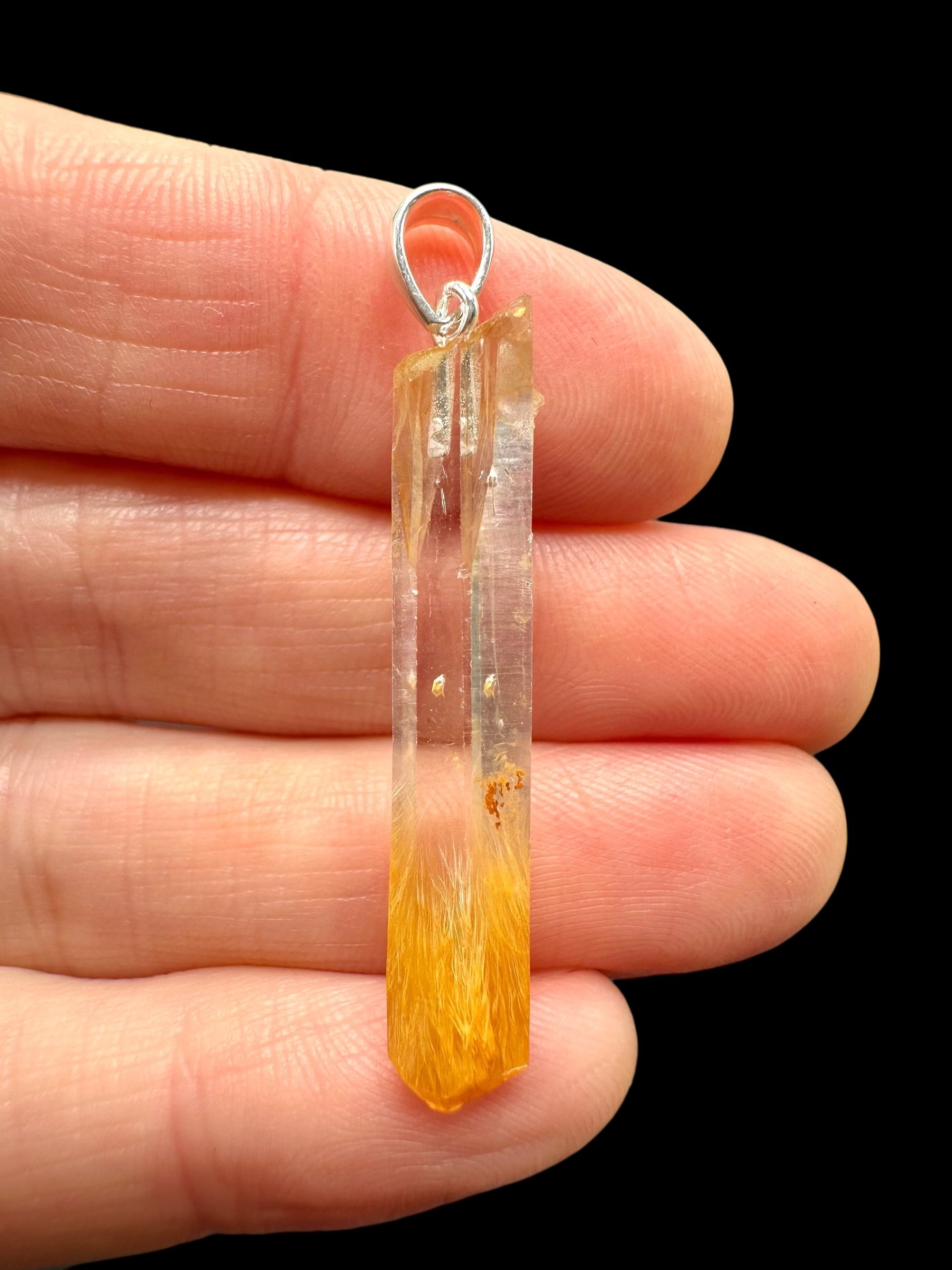 Silver mango crystal pendant – Colombia - SP/MN06