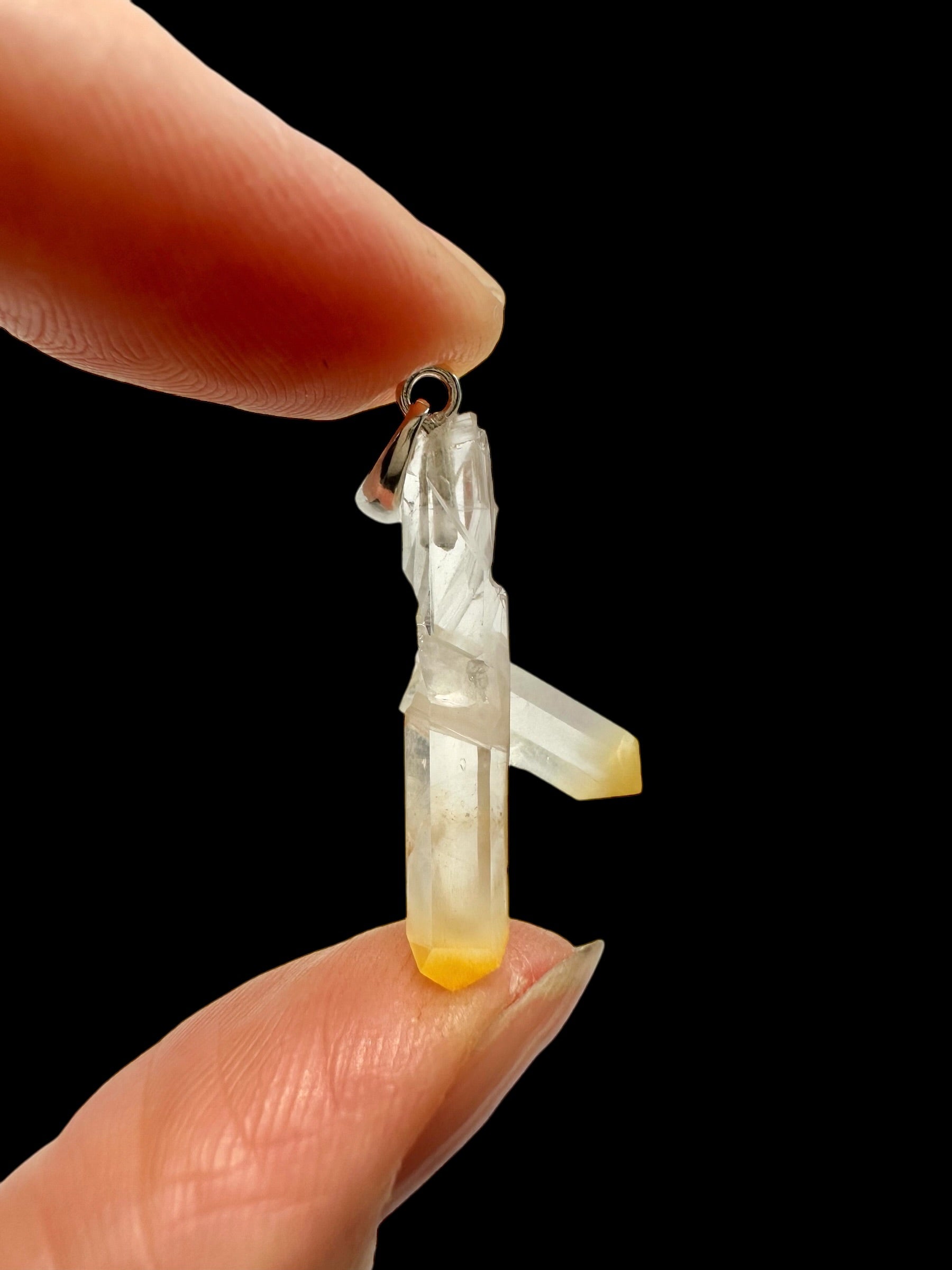 Silver mango crystal pendant – Colombia - SP/MN09