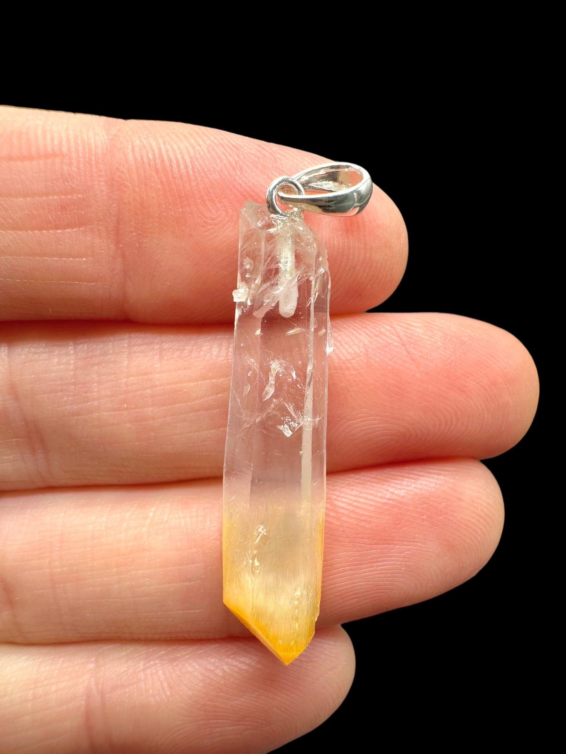 Silver mango crystal pendant – Colombia - SP/MN14