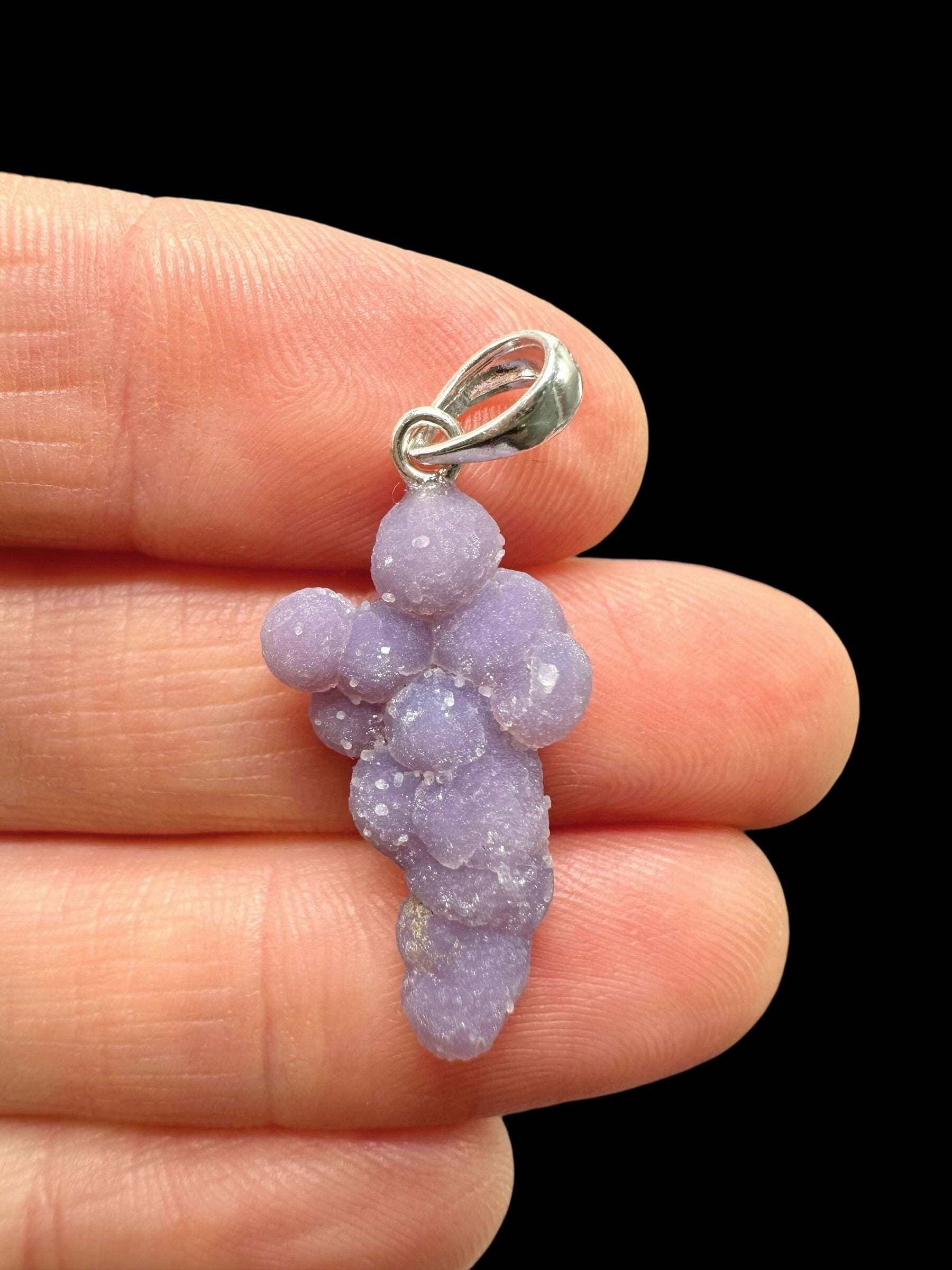 Silver grape chalcedony pendant