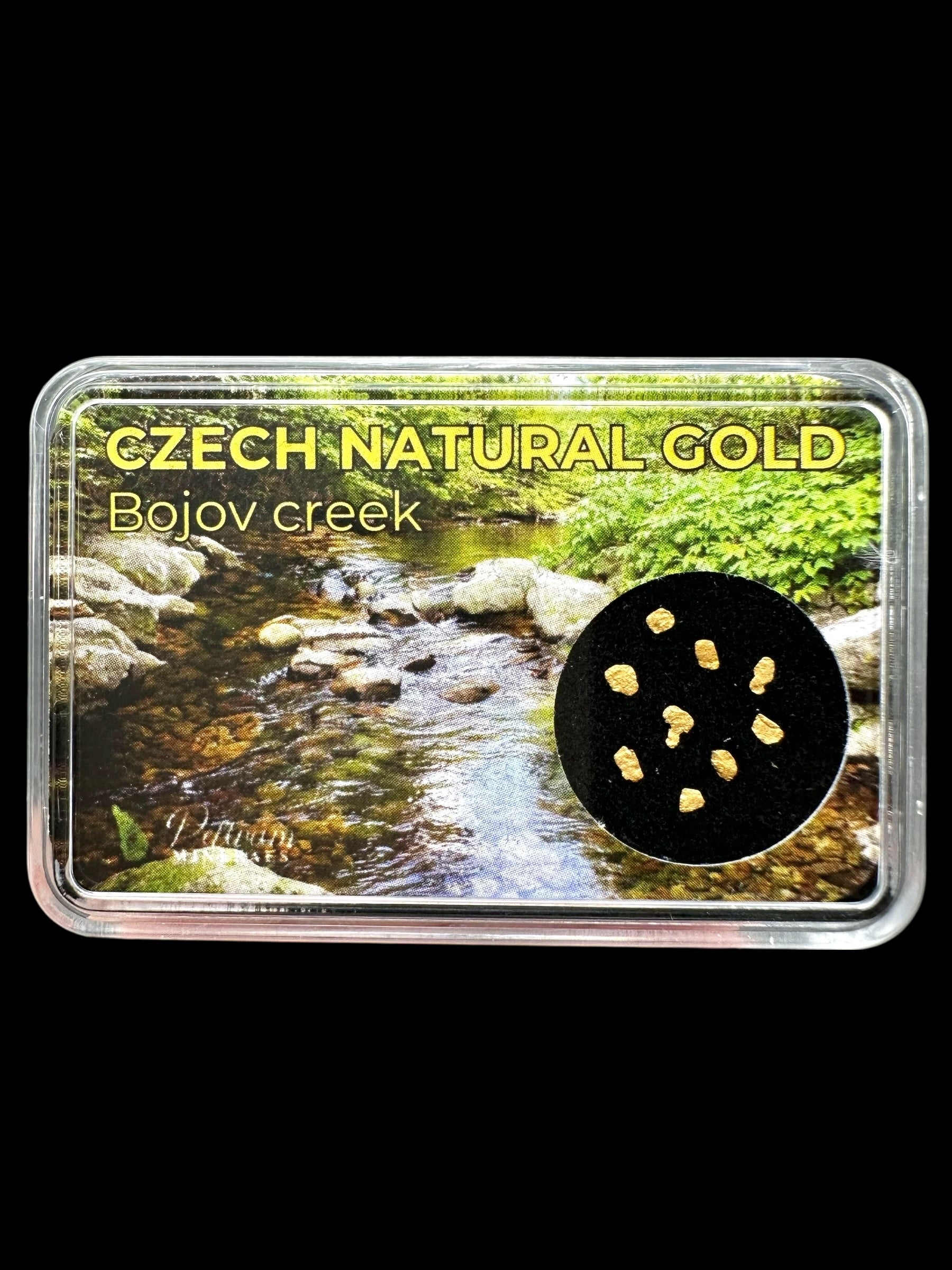 Gold in box – Bojov creek, CZ