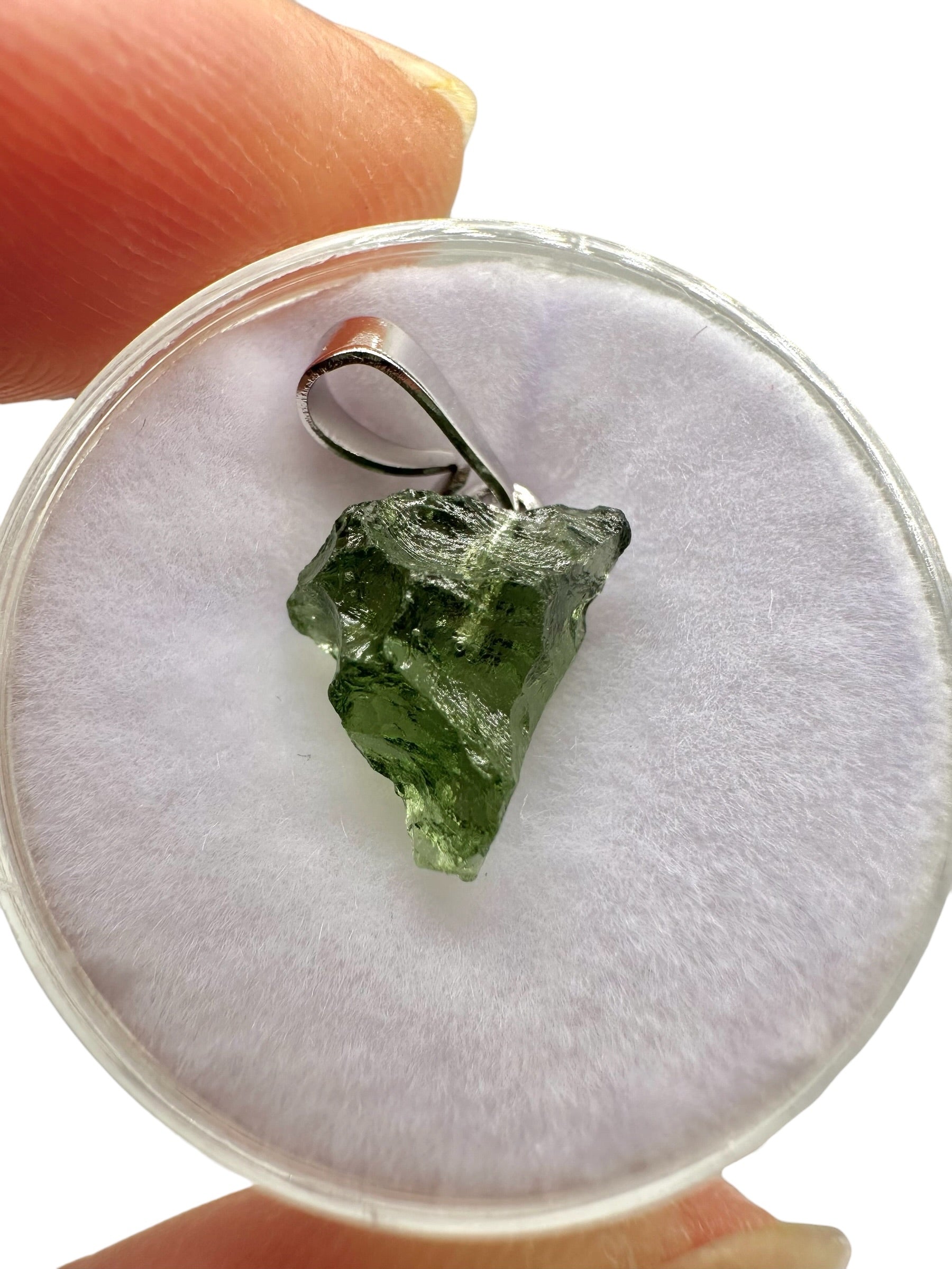 Moldavite pendant in a box – random piece - VK10