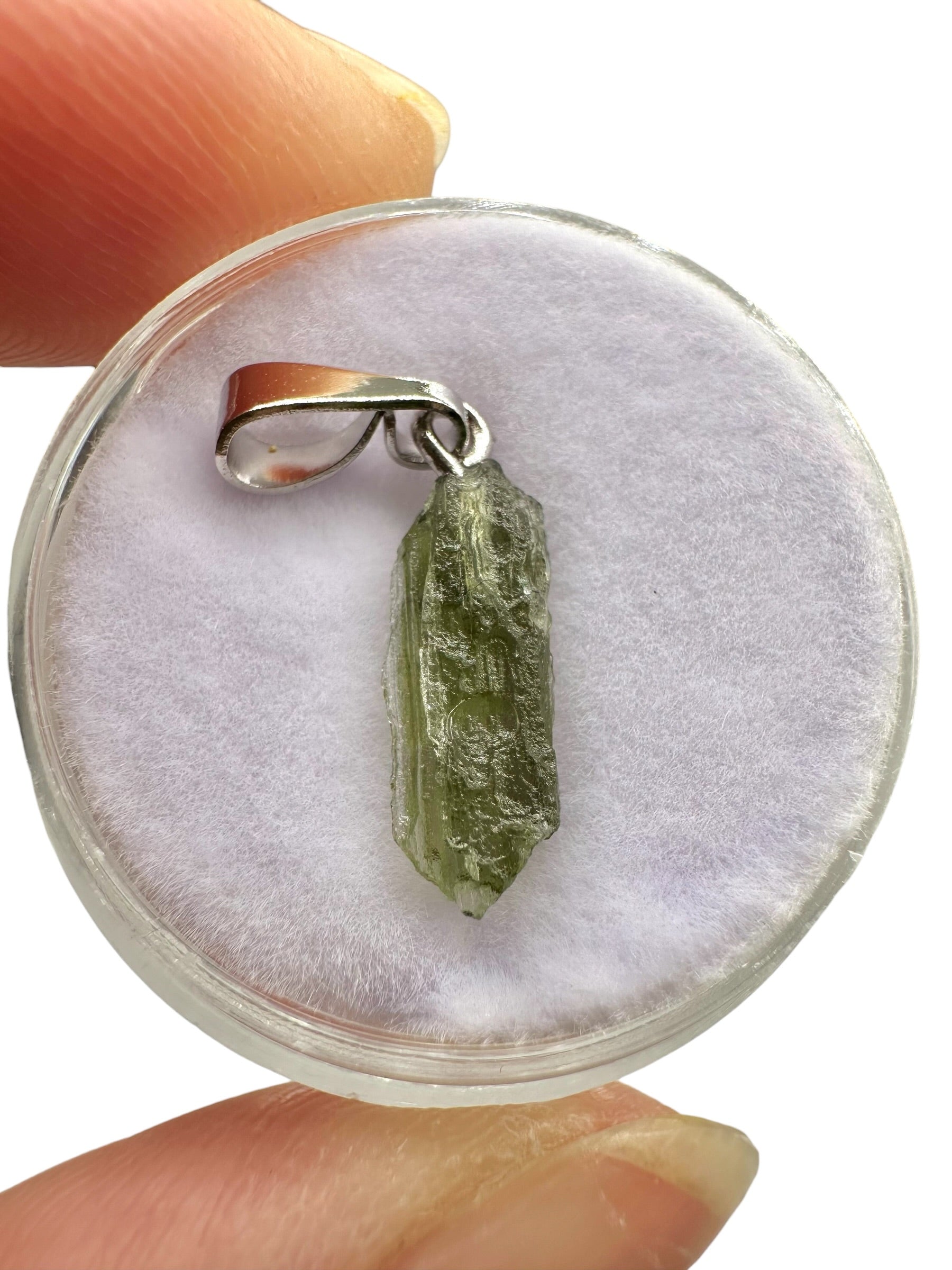 Moldavite pendant in a box – random piece - VK10