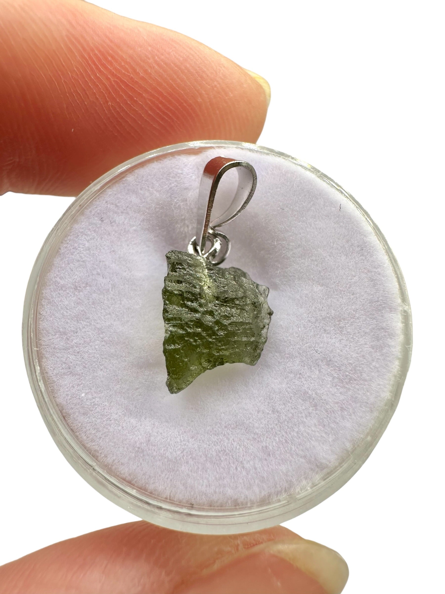 Moldavite pendant in a box – random piece - VK10