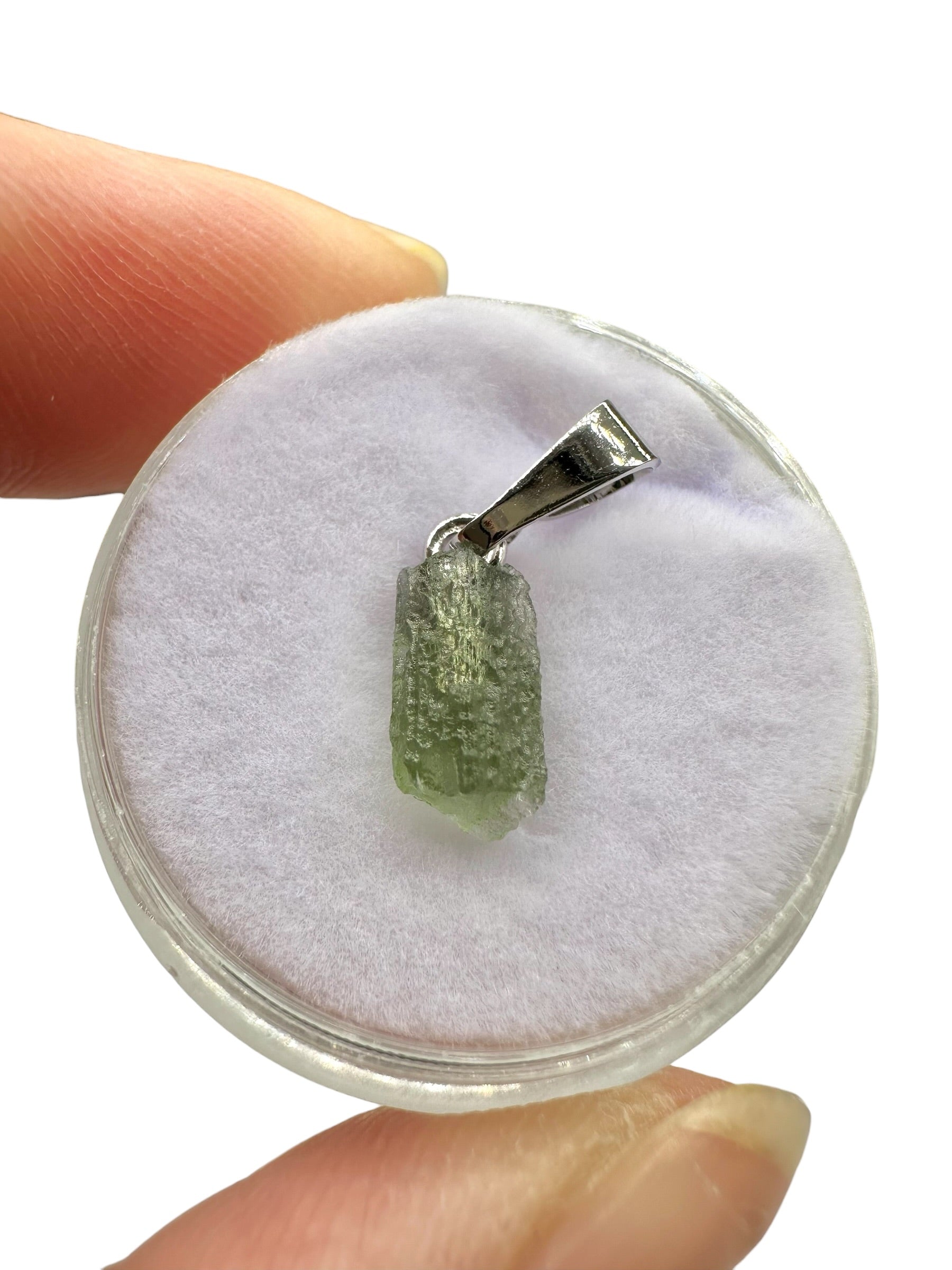 Moldavite pendant in a box – random piece - VK10