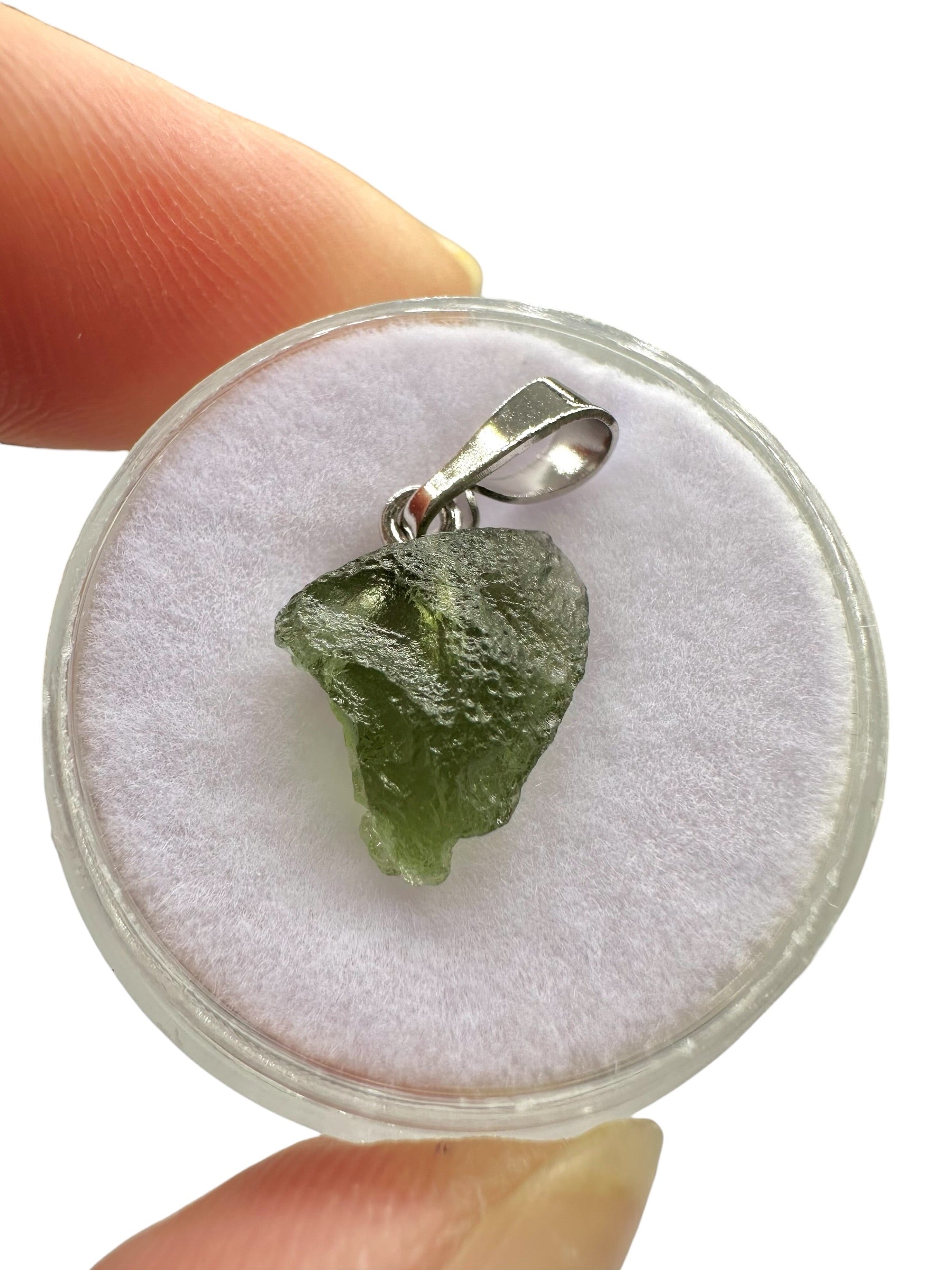Moldavite pendant in a box – random piece - VK10