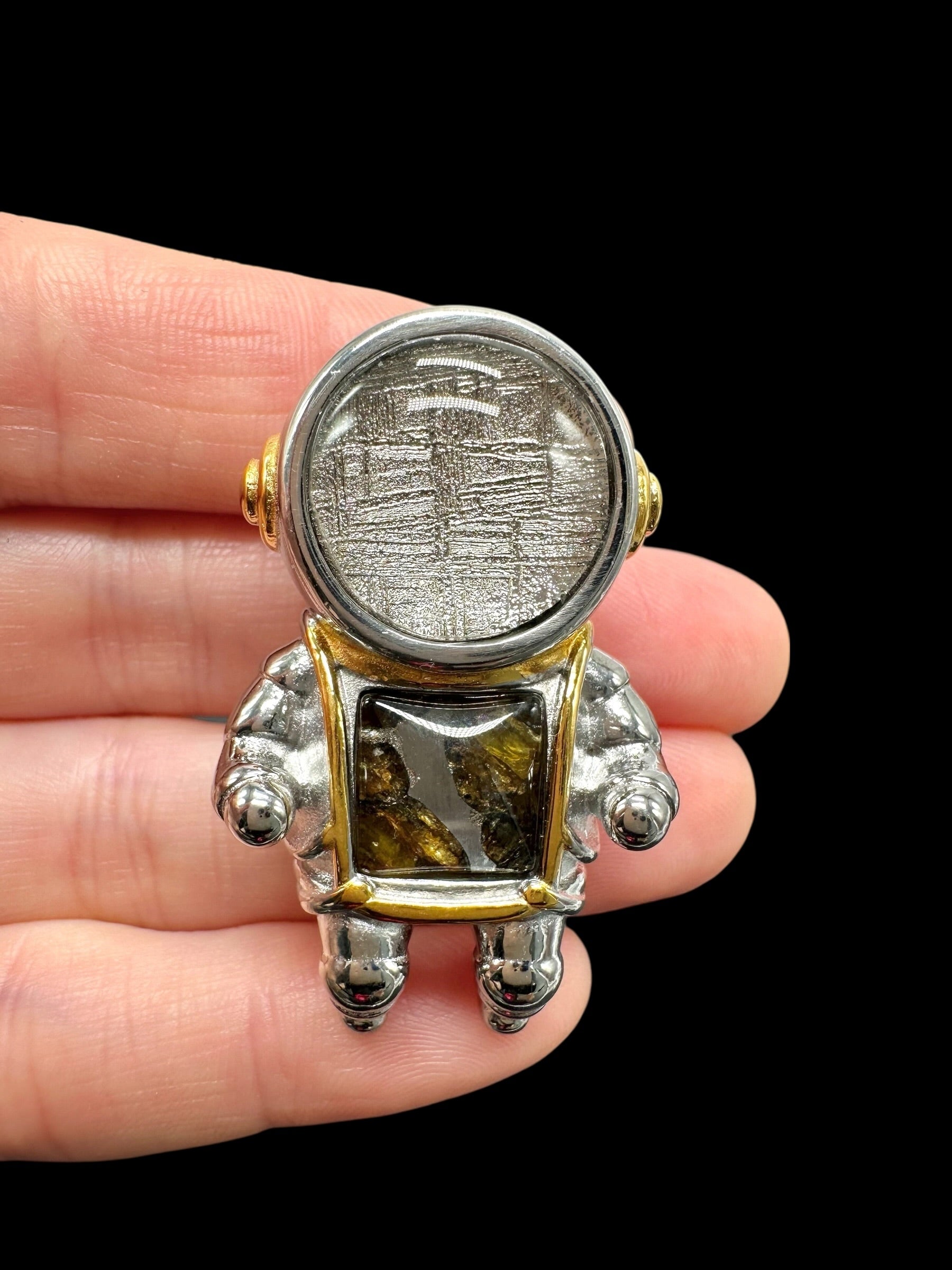 Astronaut pendant made from meteorites Aletai and Sericho