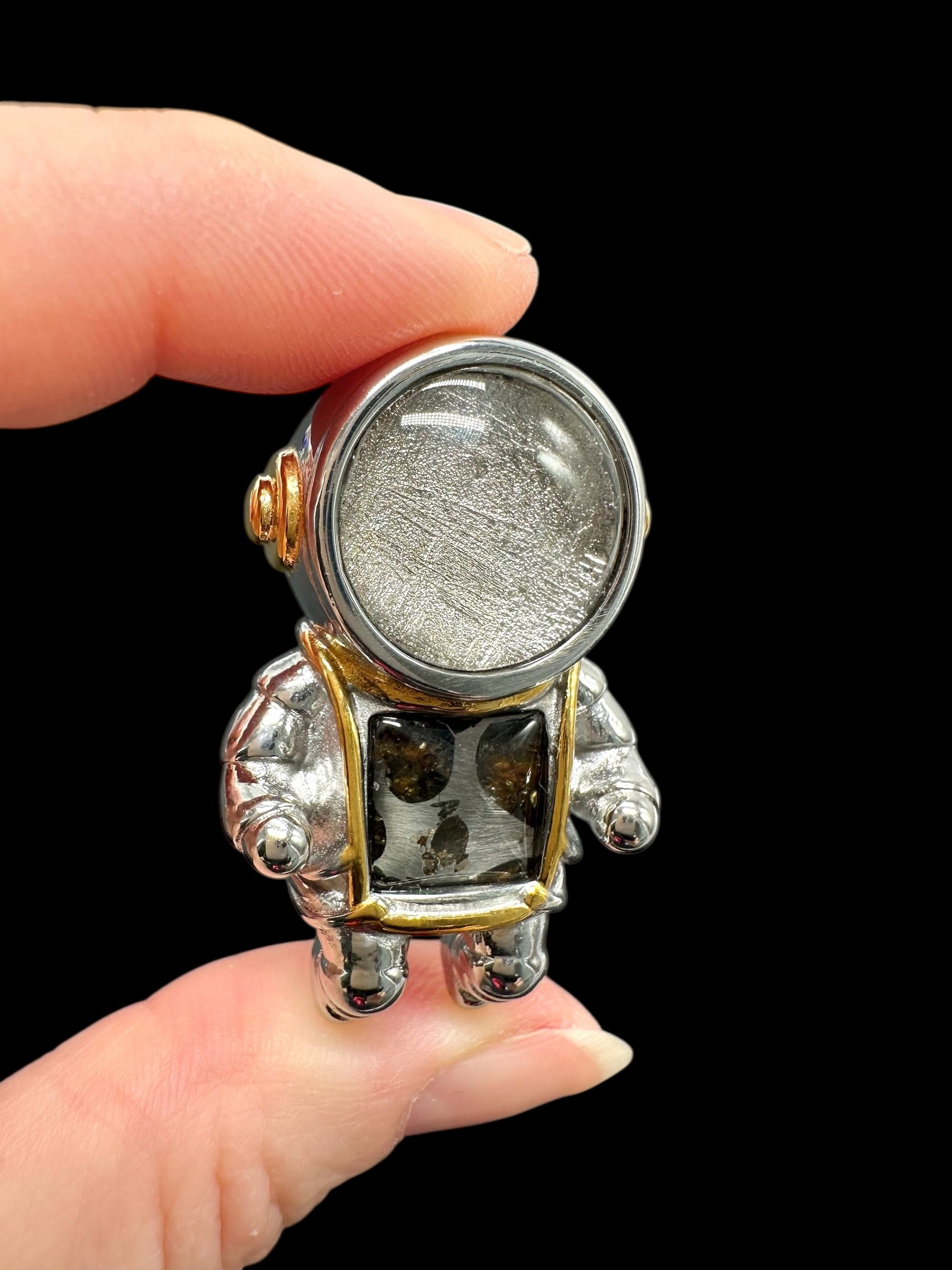 Astronaut pendant made from meteorites Aletai and Sericho